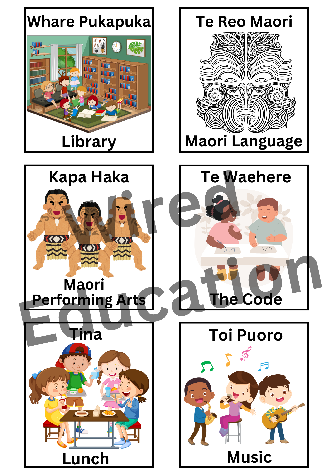 Picture Maori/English timetable