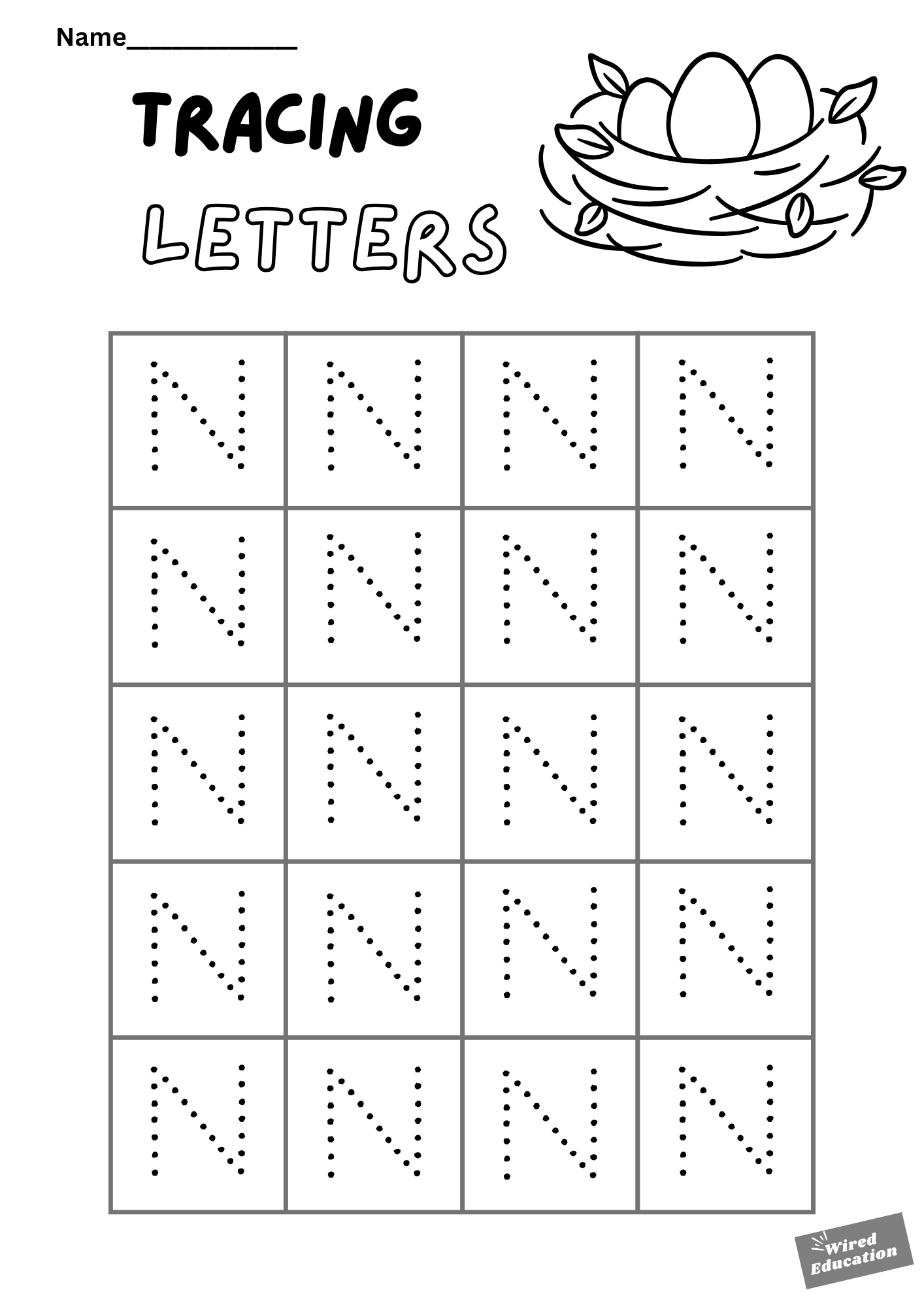 Letter tracing N