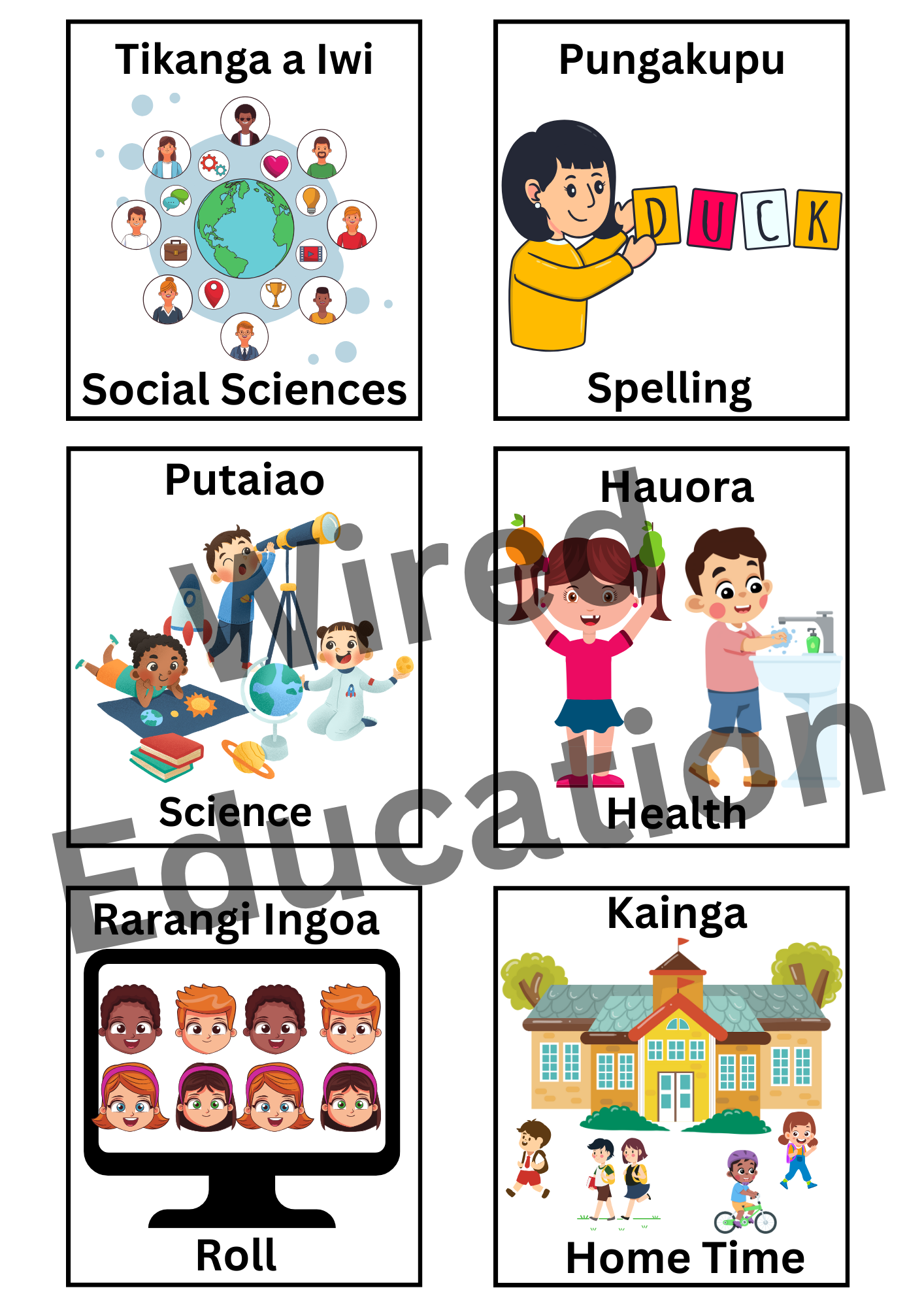Picture Maori/English timetable