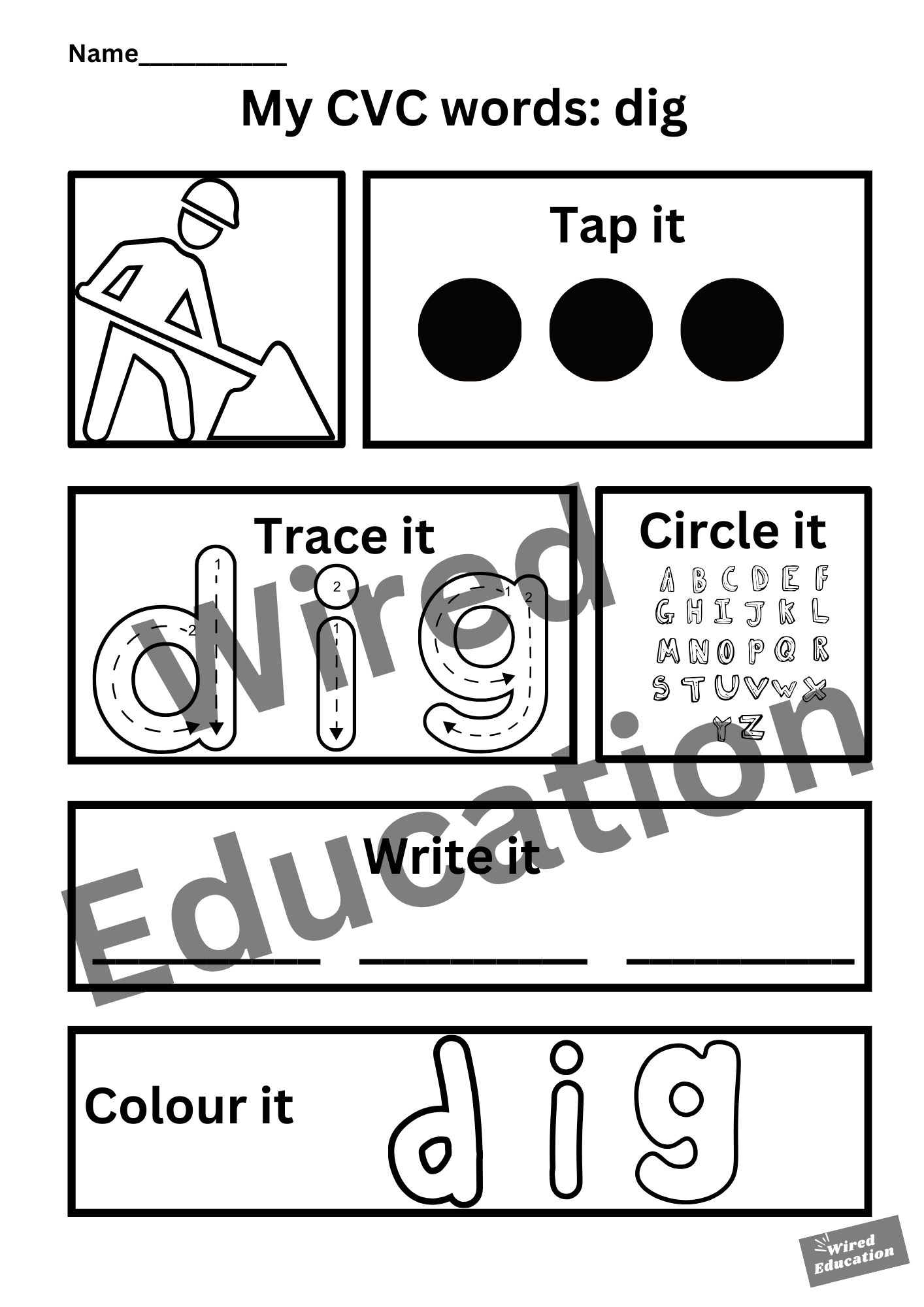 My CVC words - dig
