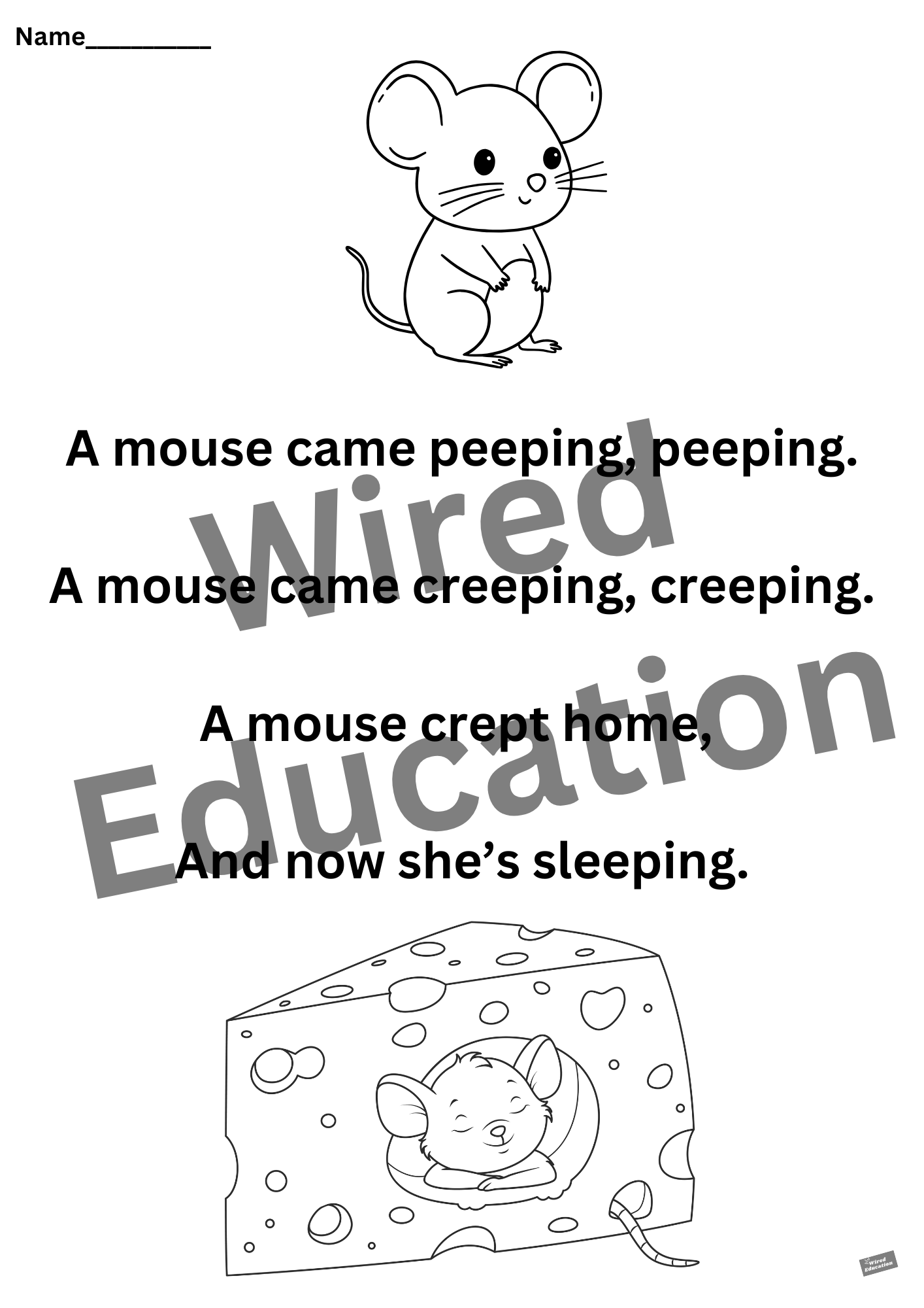 Poem: Mouse worksheet