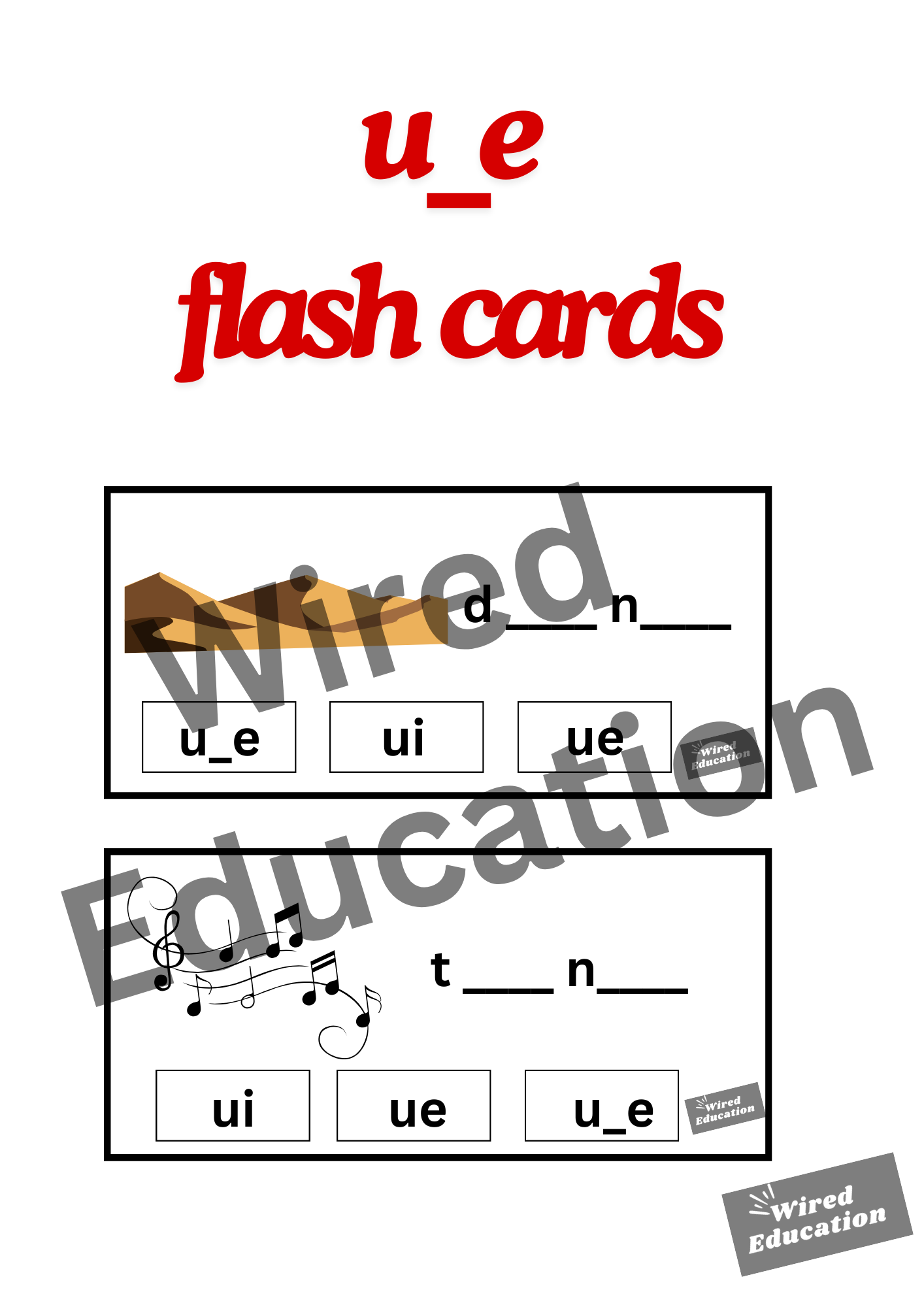 u_e flash cards