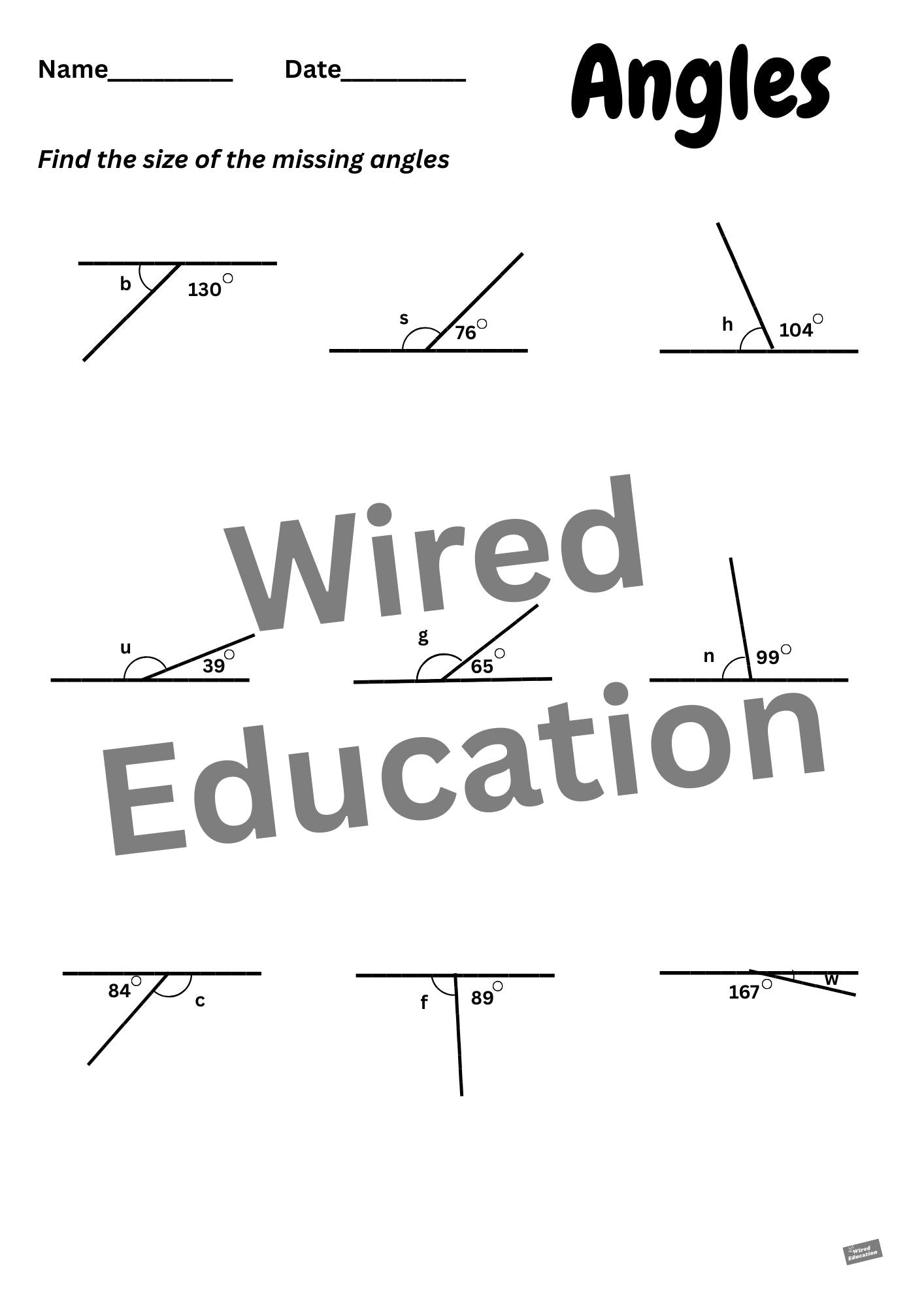 Find the angle amount