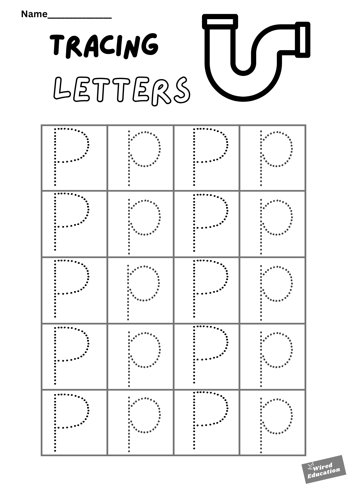 Letter tracing Pp