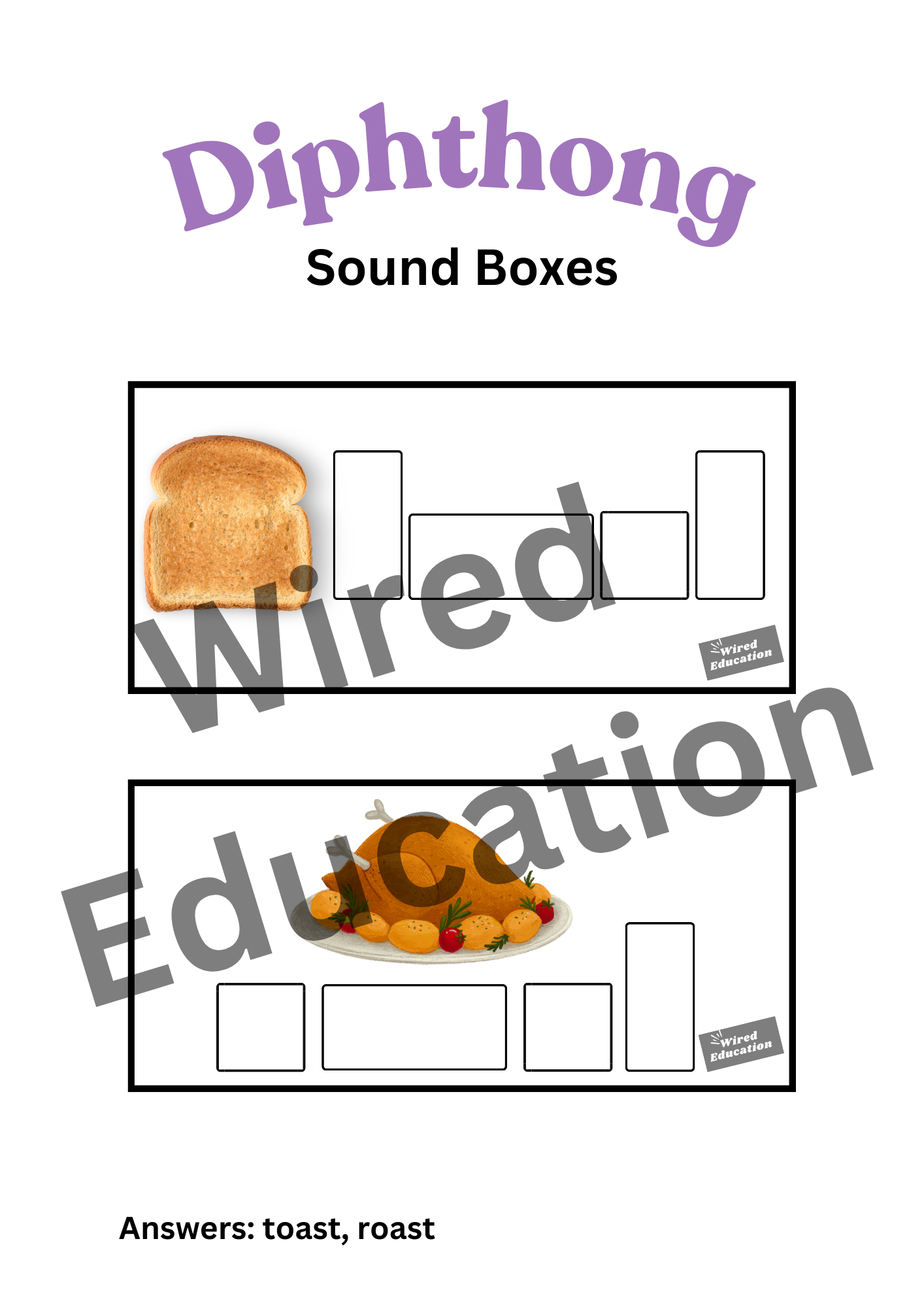 Diphthong Flash Cards