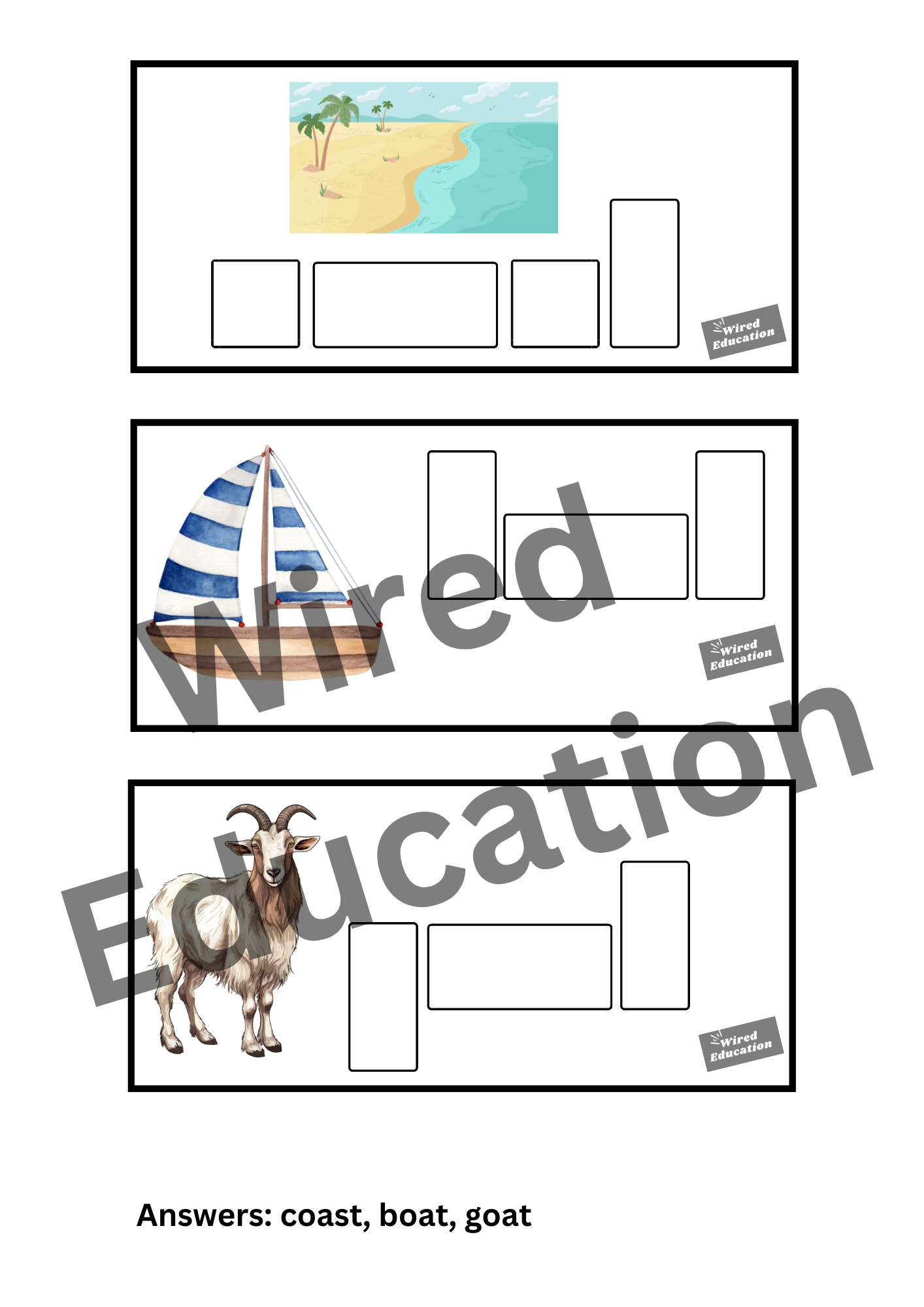 Diphthong Flash Cards