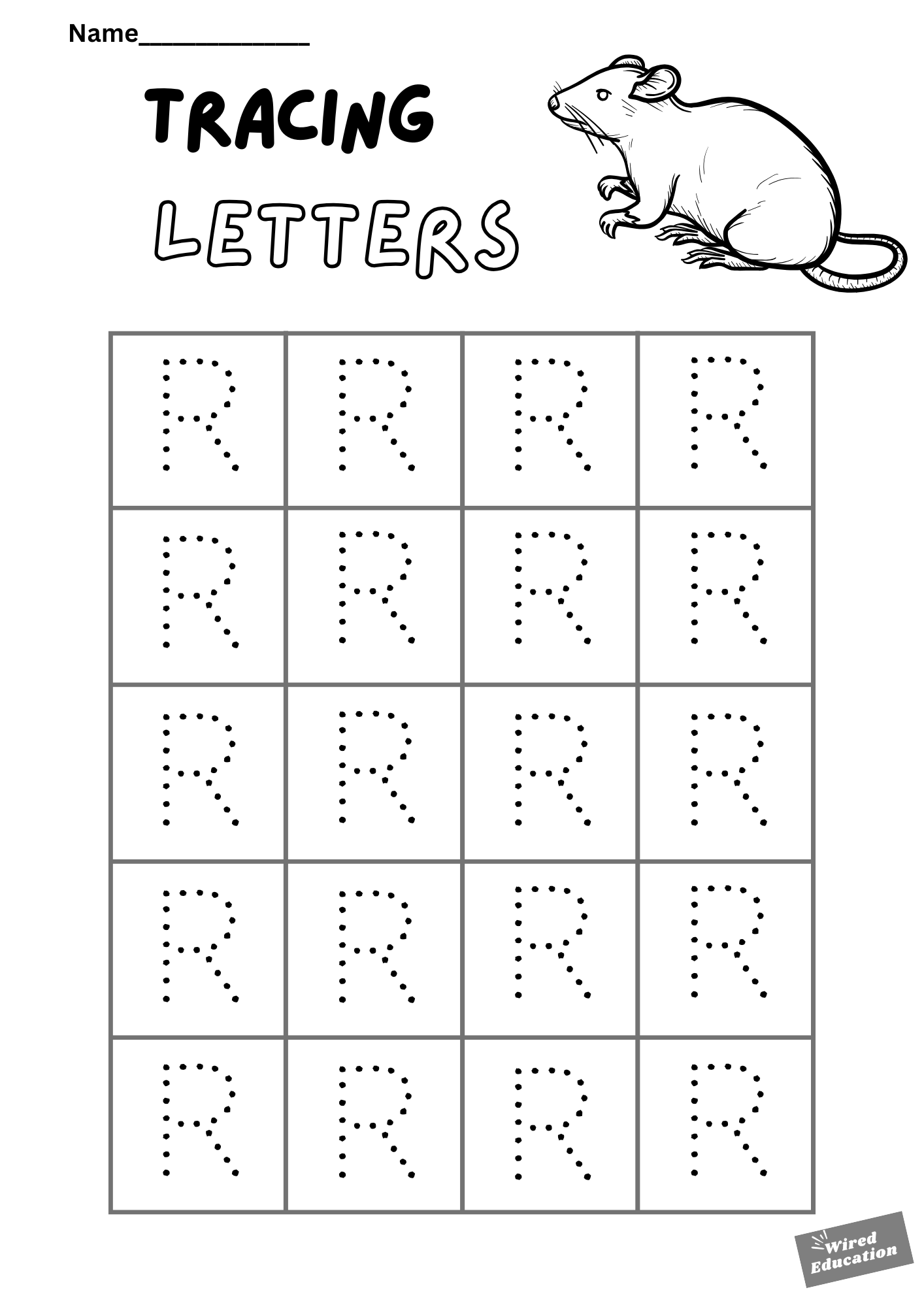 Letter tracing R