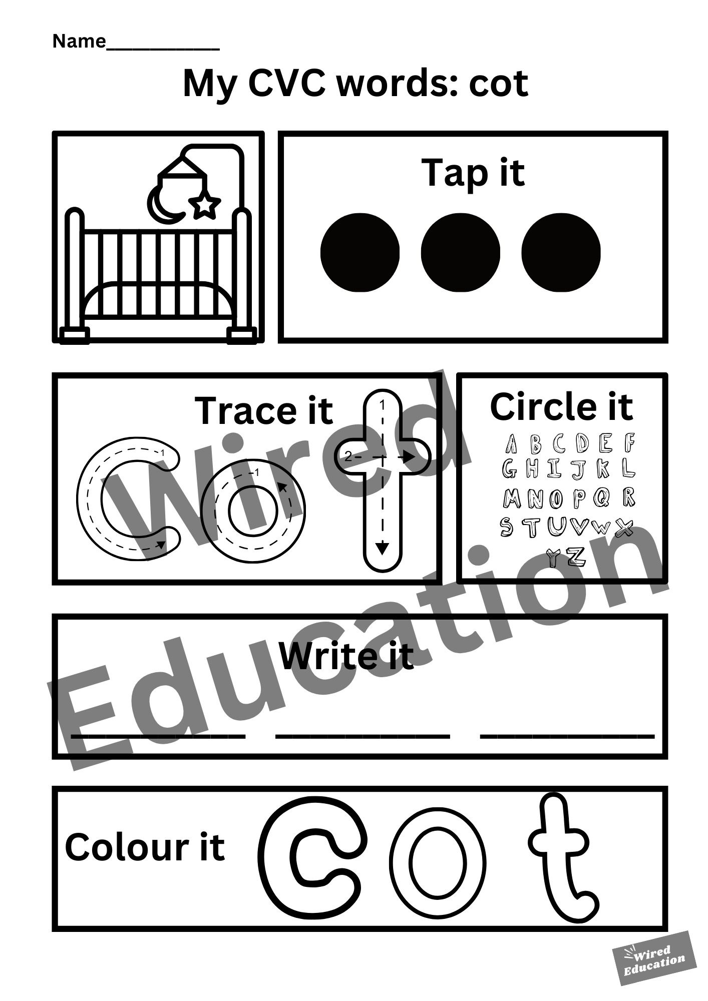 My CVC words - cot