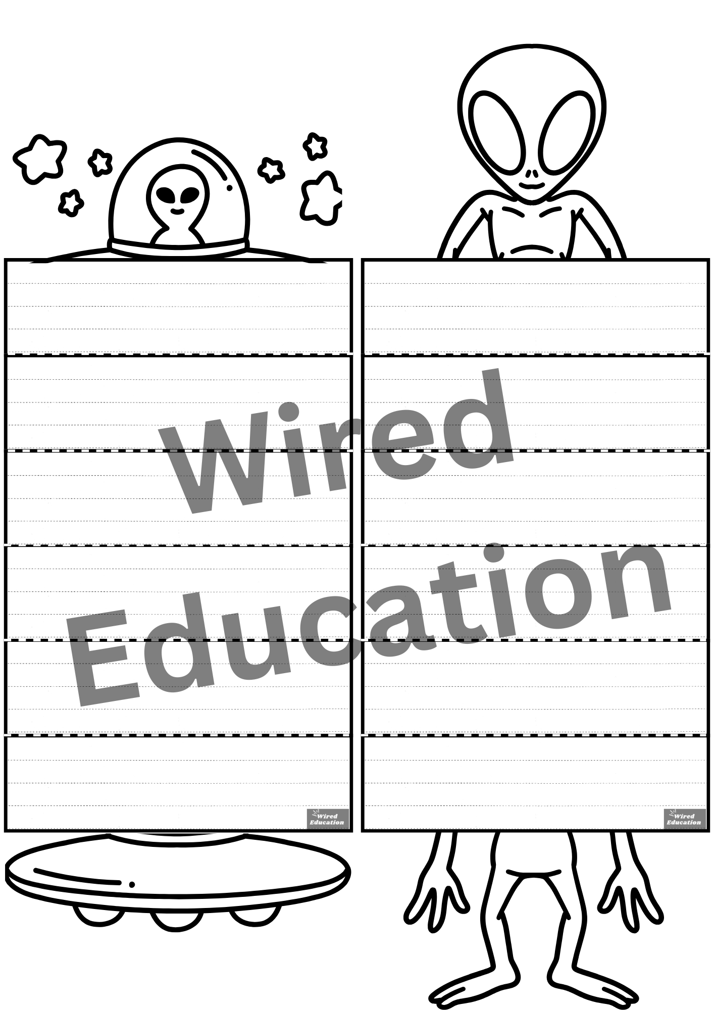 Space/monster writing activity