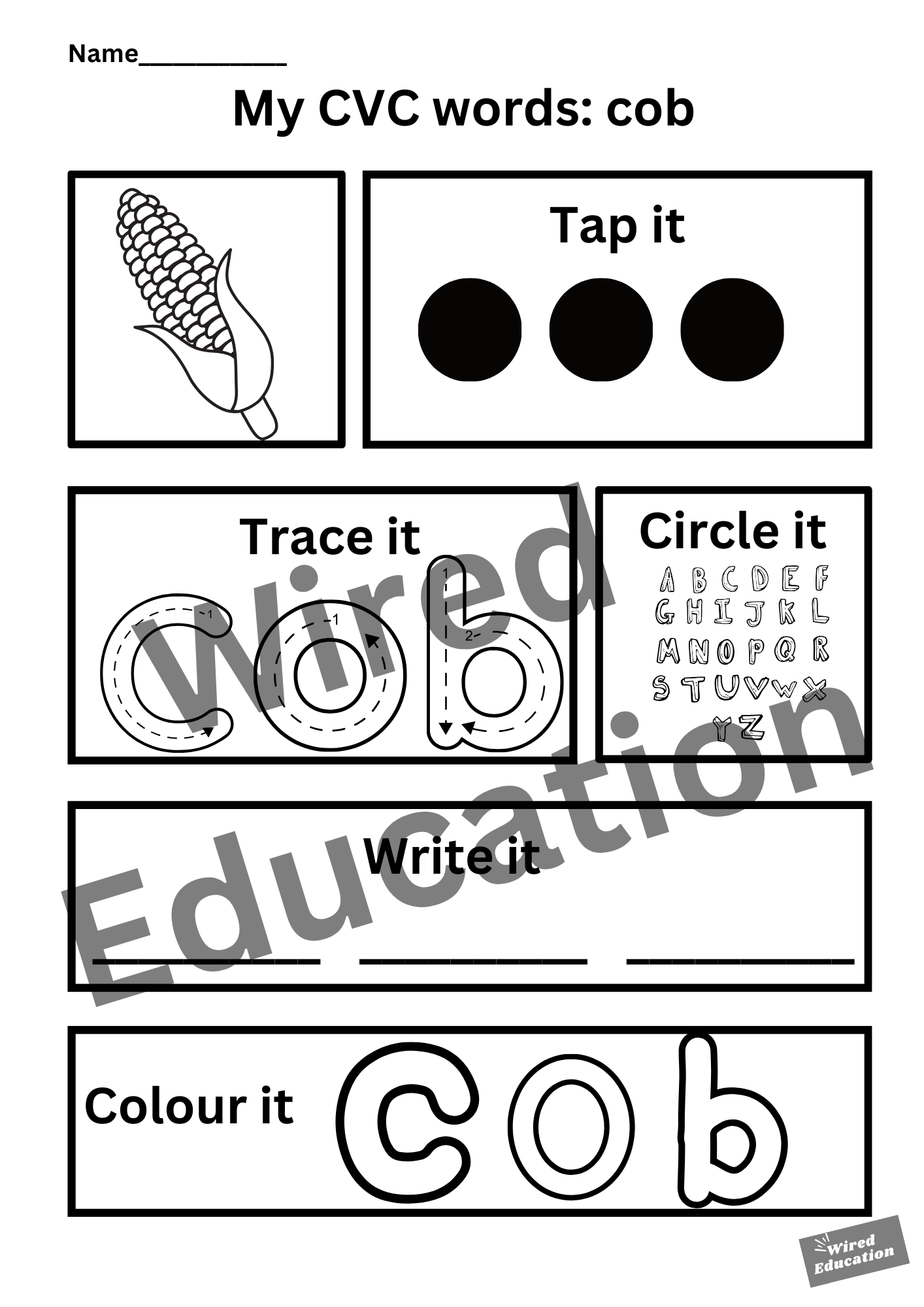 My CVC words - cob