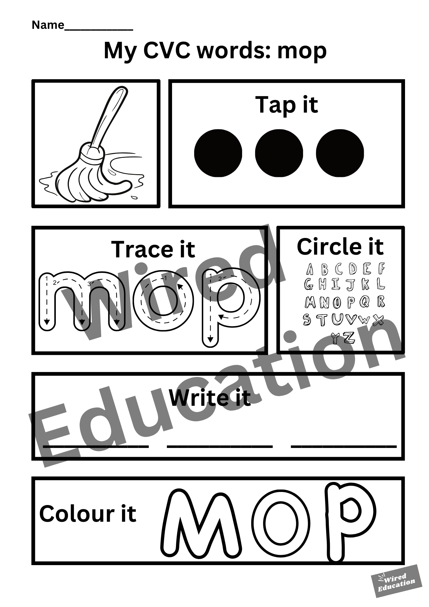 My CVC words - mop