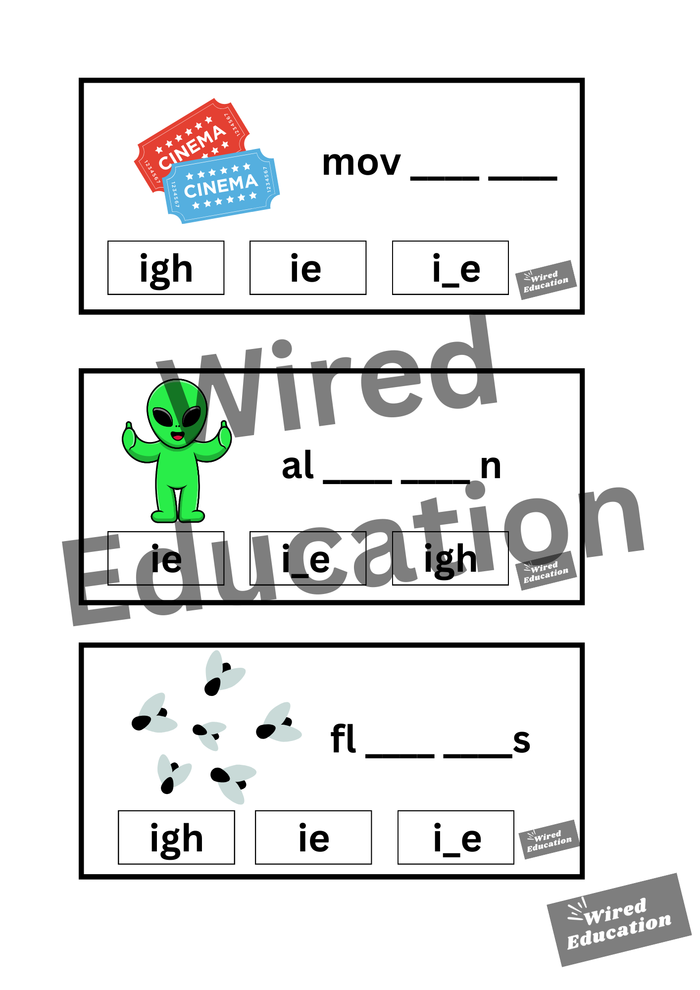 ie flash cards