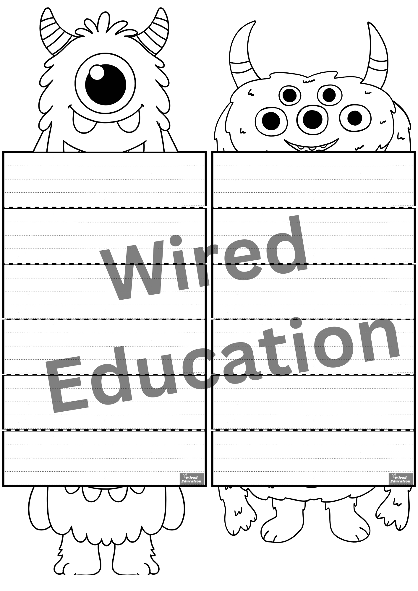 Space/monster writing activity