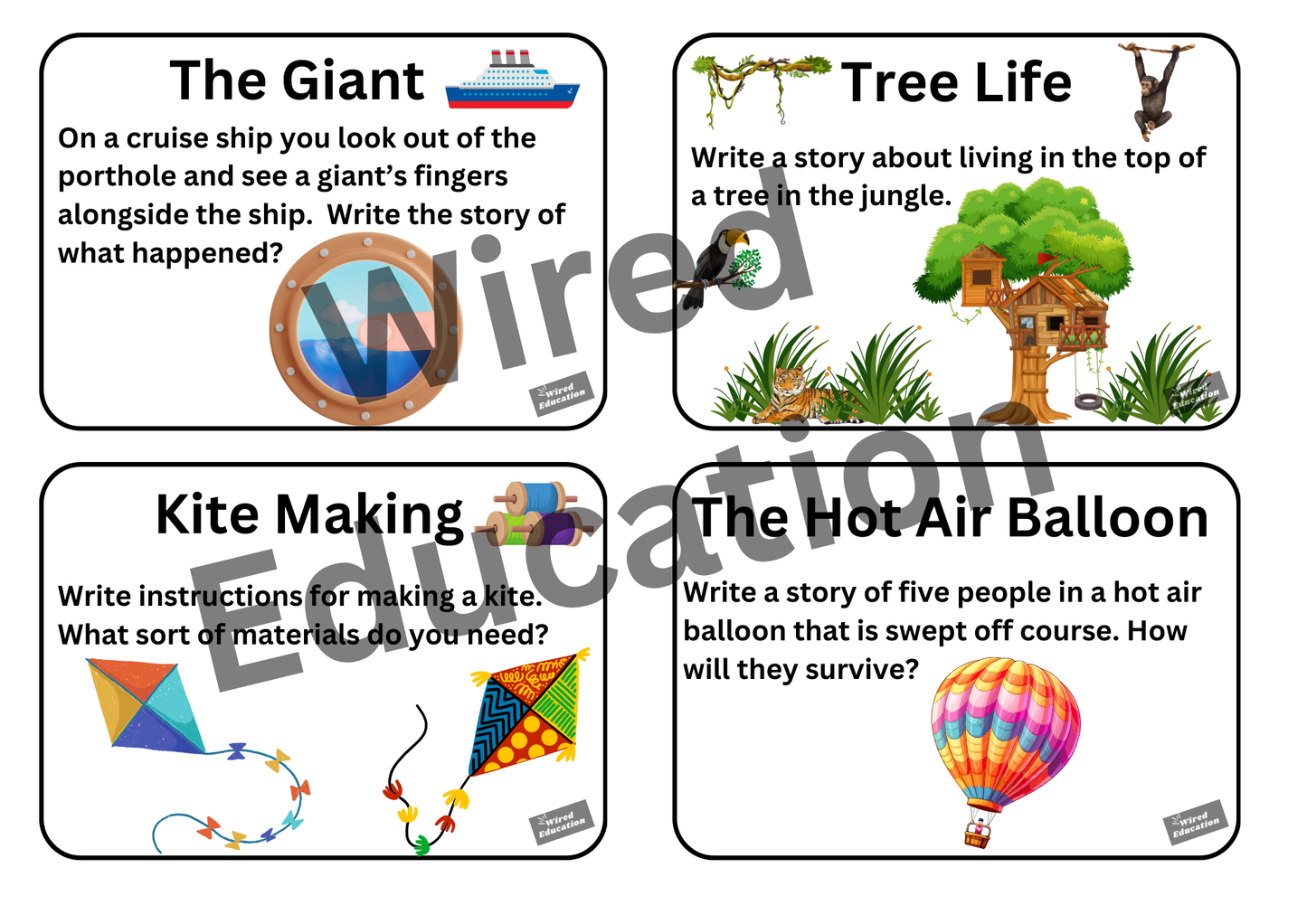 Writing Cards Set B