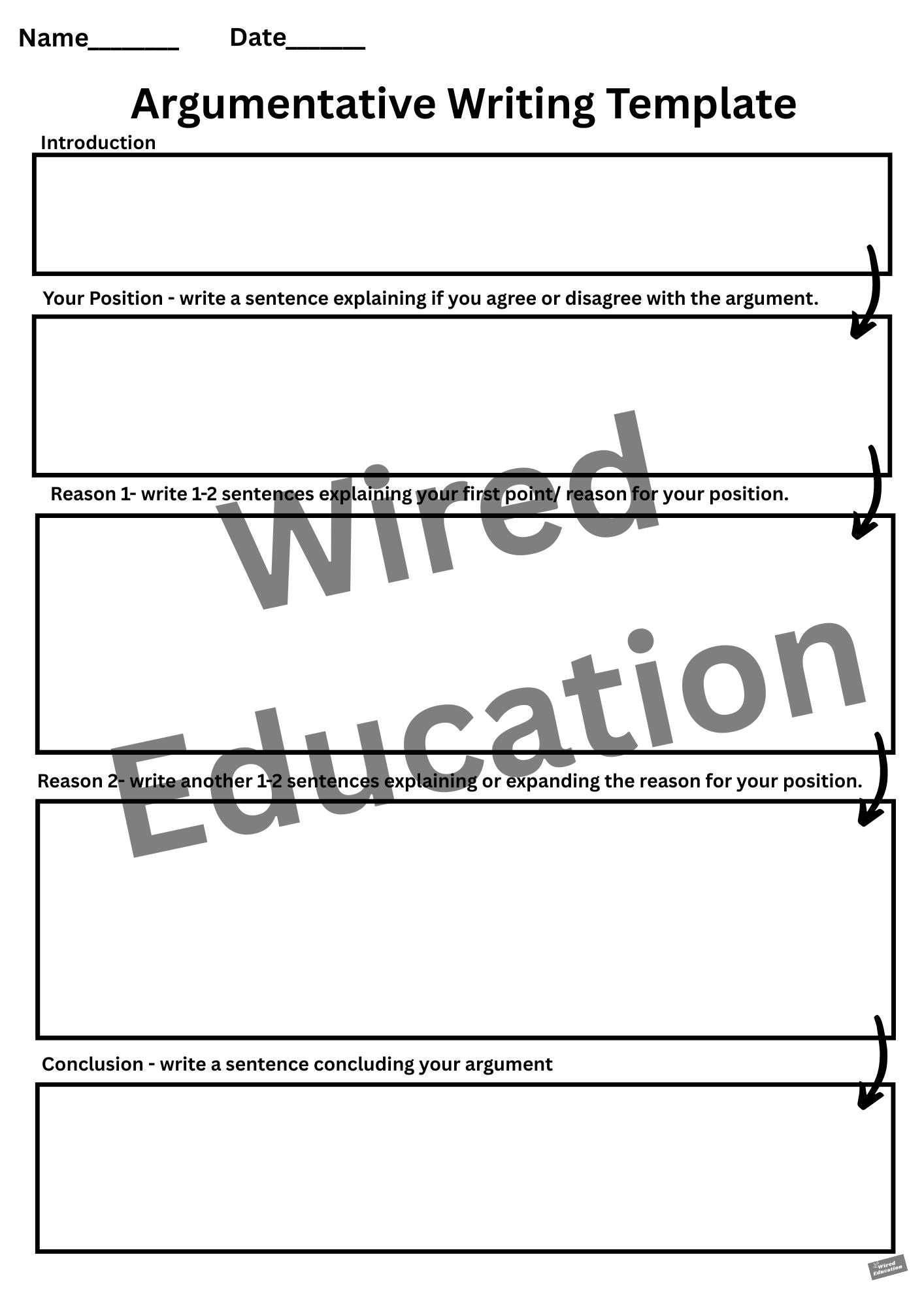 Argumentative writing template
