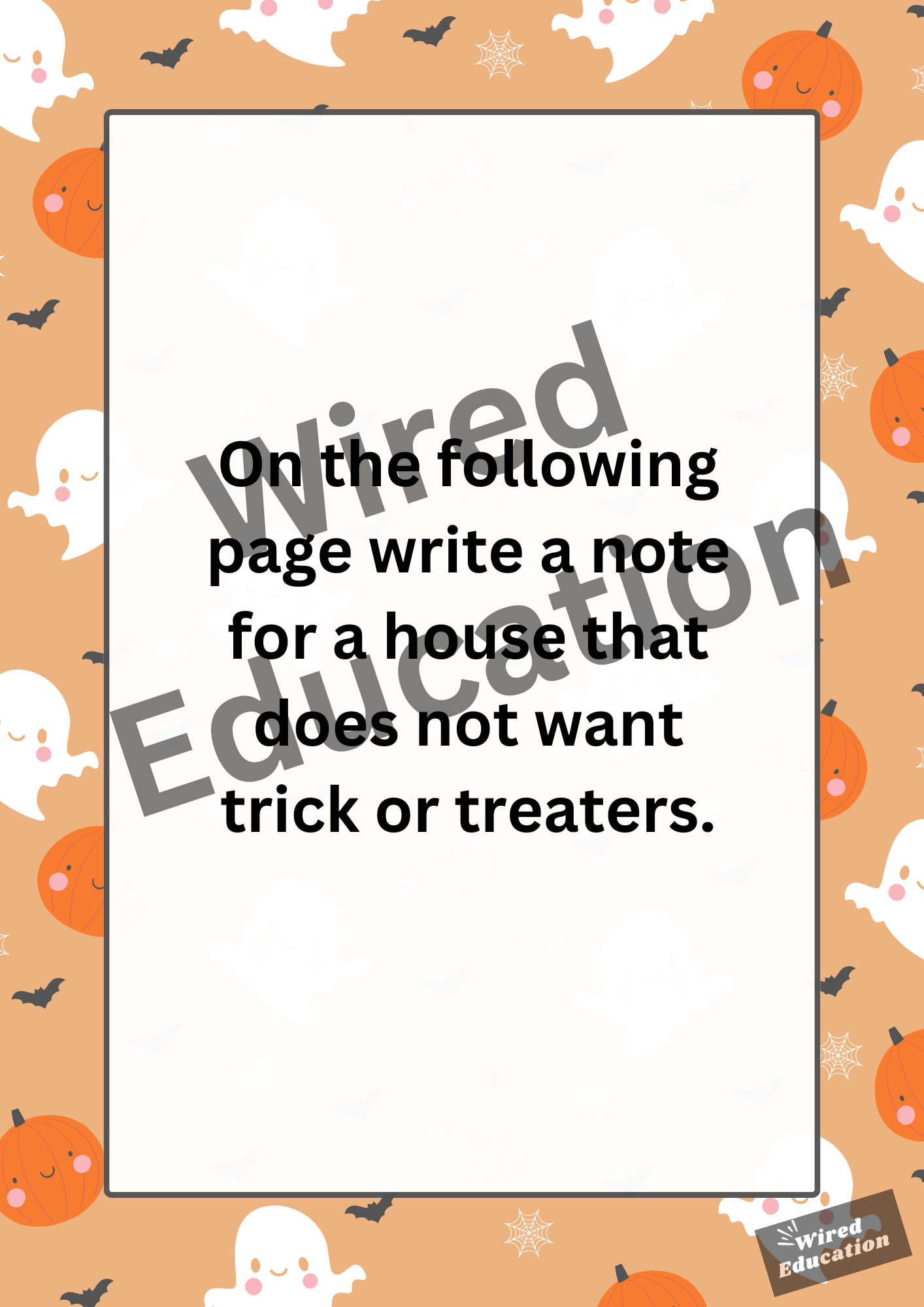 Note for no trick or treaters