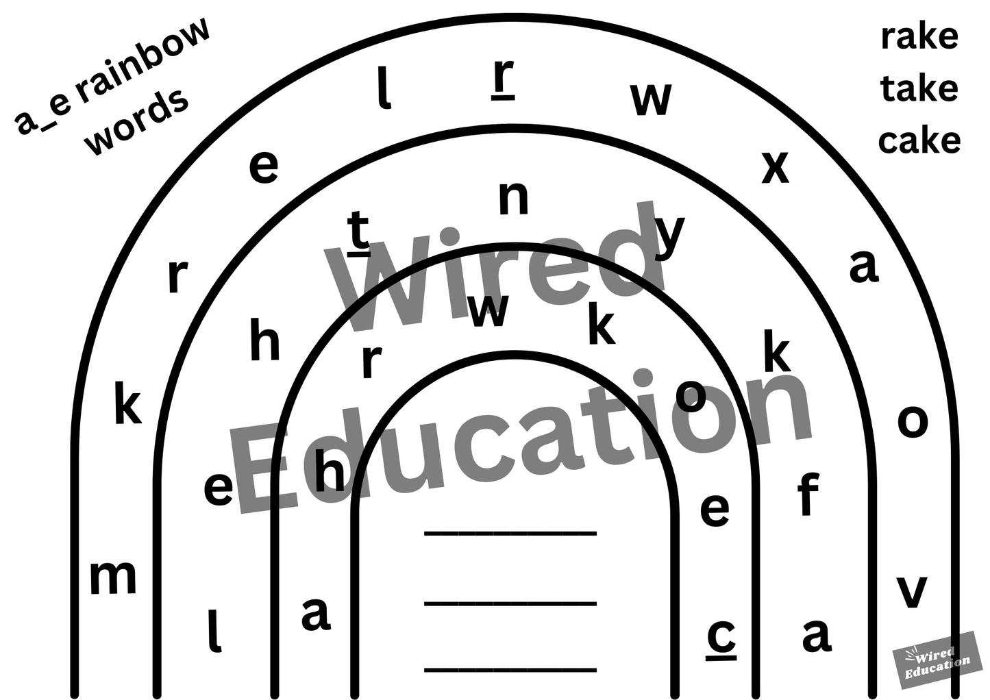 a_e rainbow words