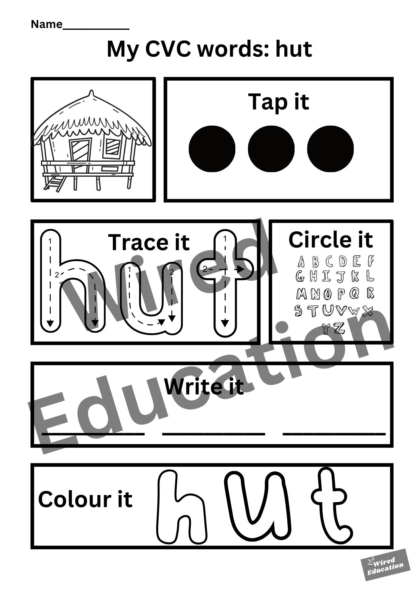My CVC words - hut
