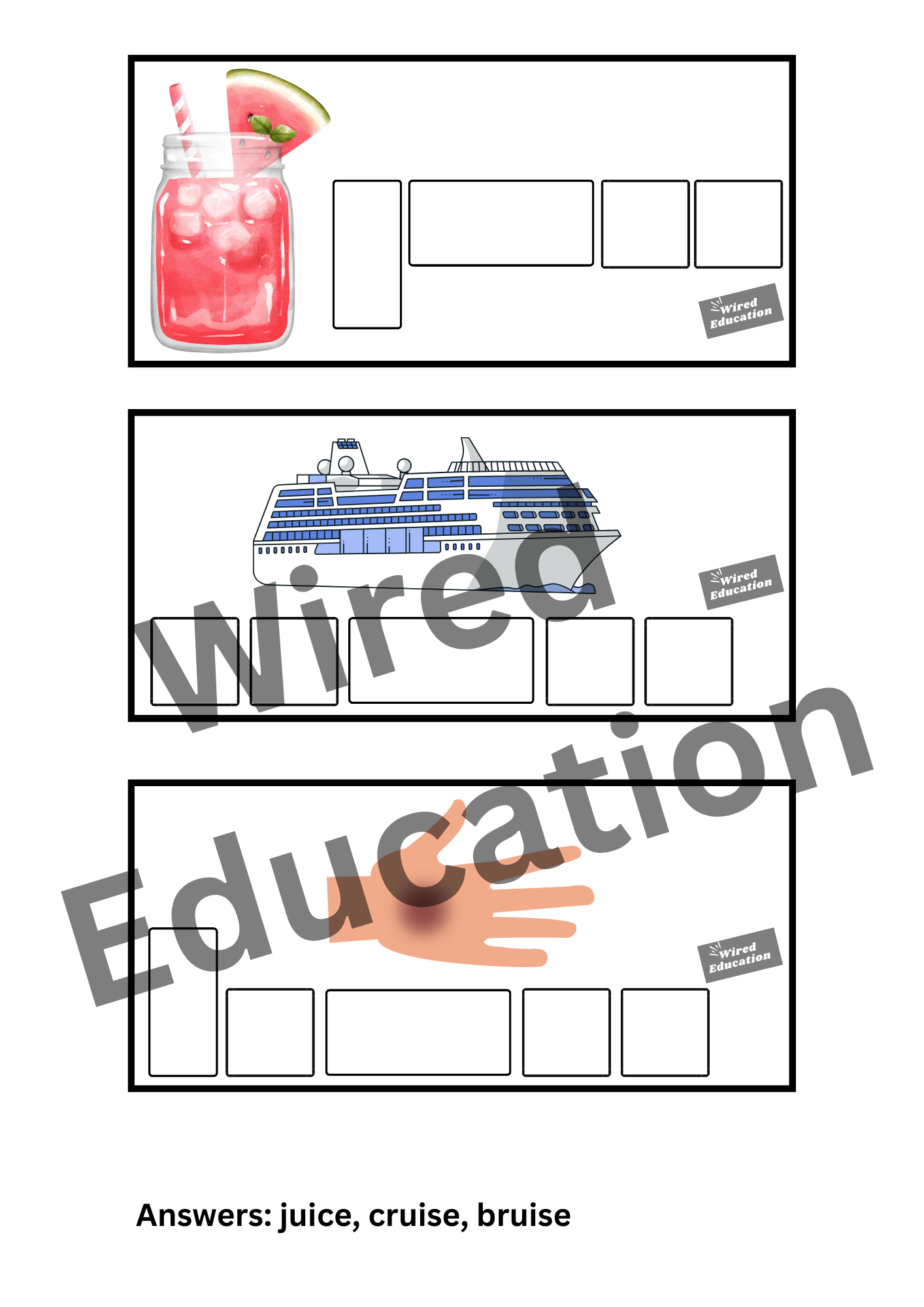 Diphthong Flash Cards