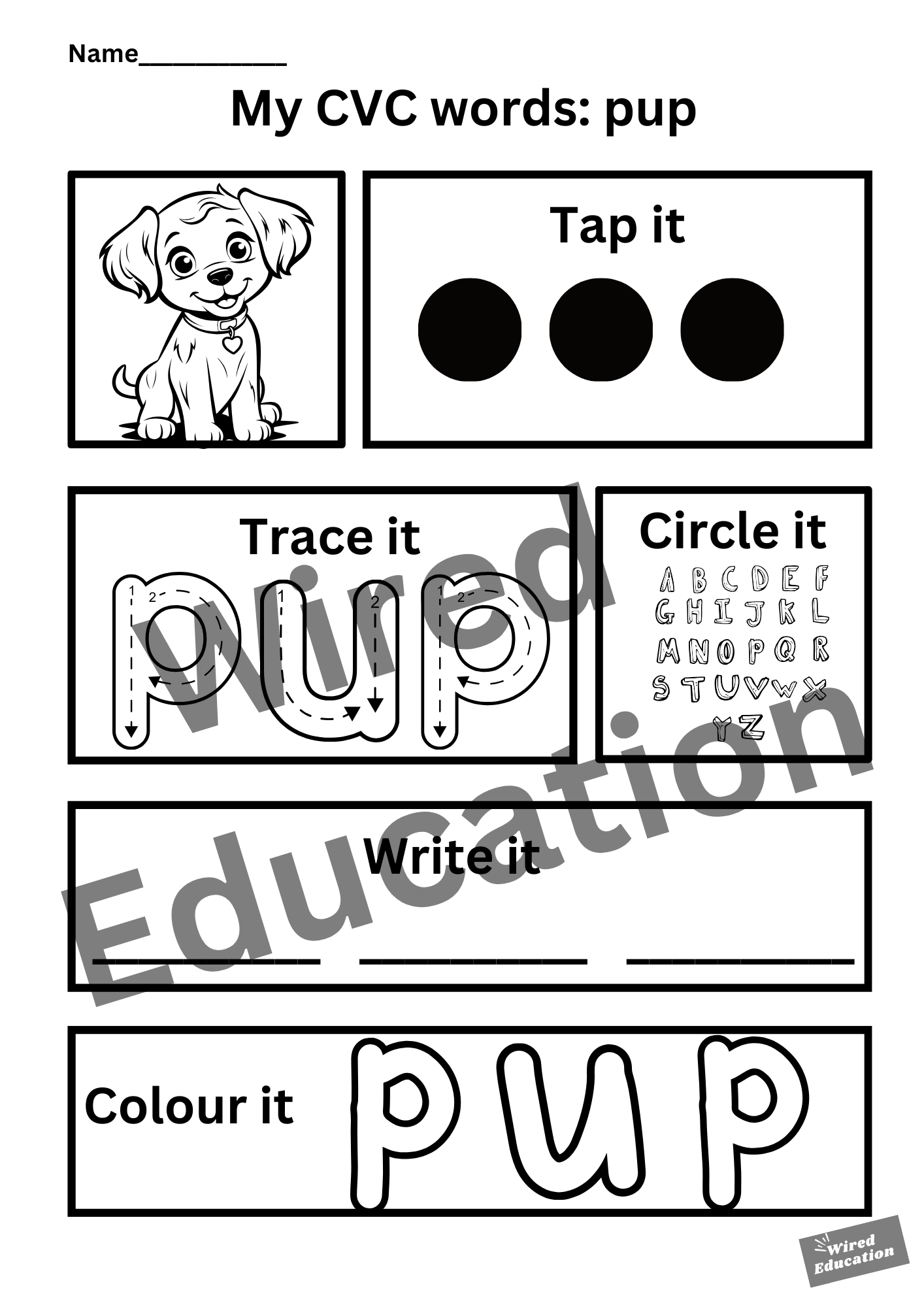 My CVC words - pup