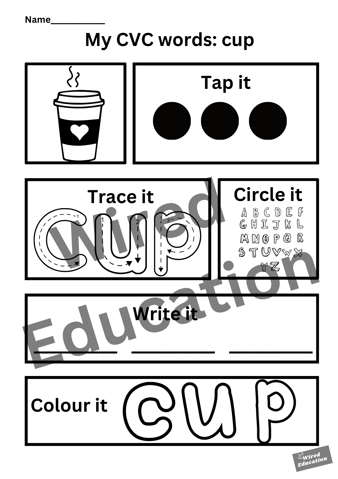 My CVC words - cup
