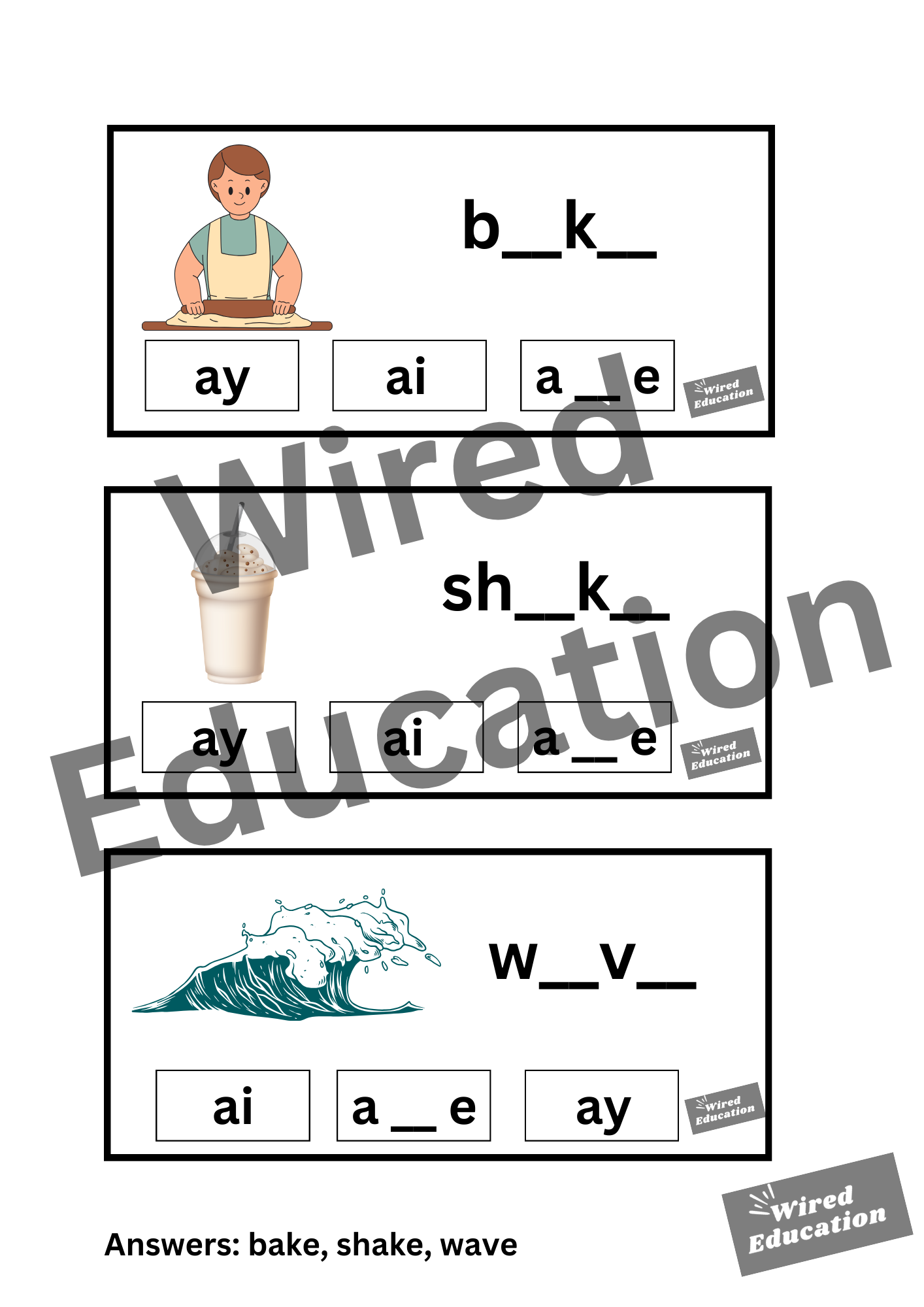 a_e flash cards