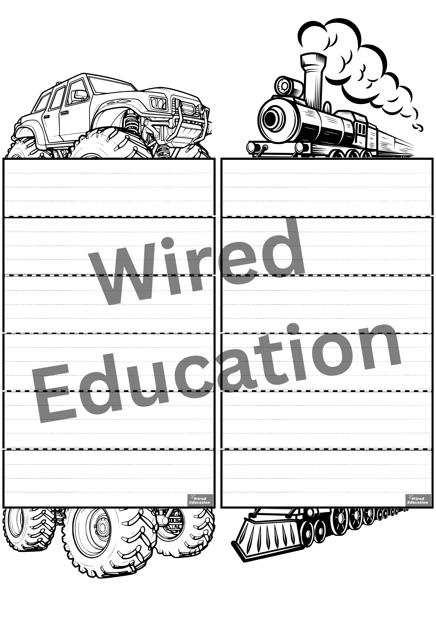 Machines/Super heros writing activity