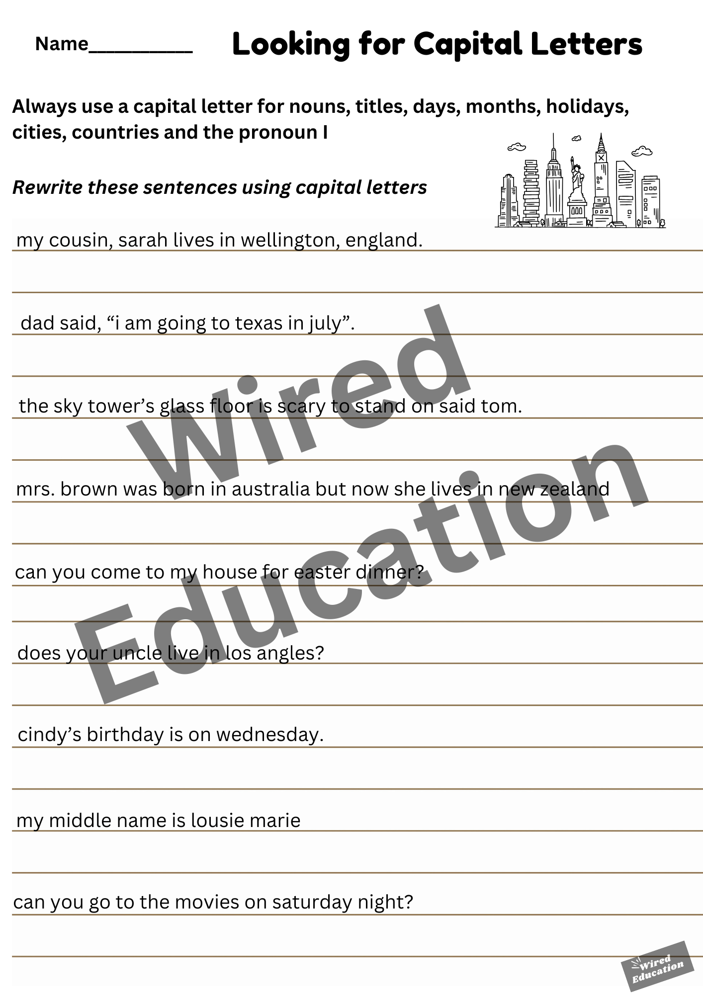 Looking for capital letters