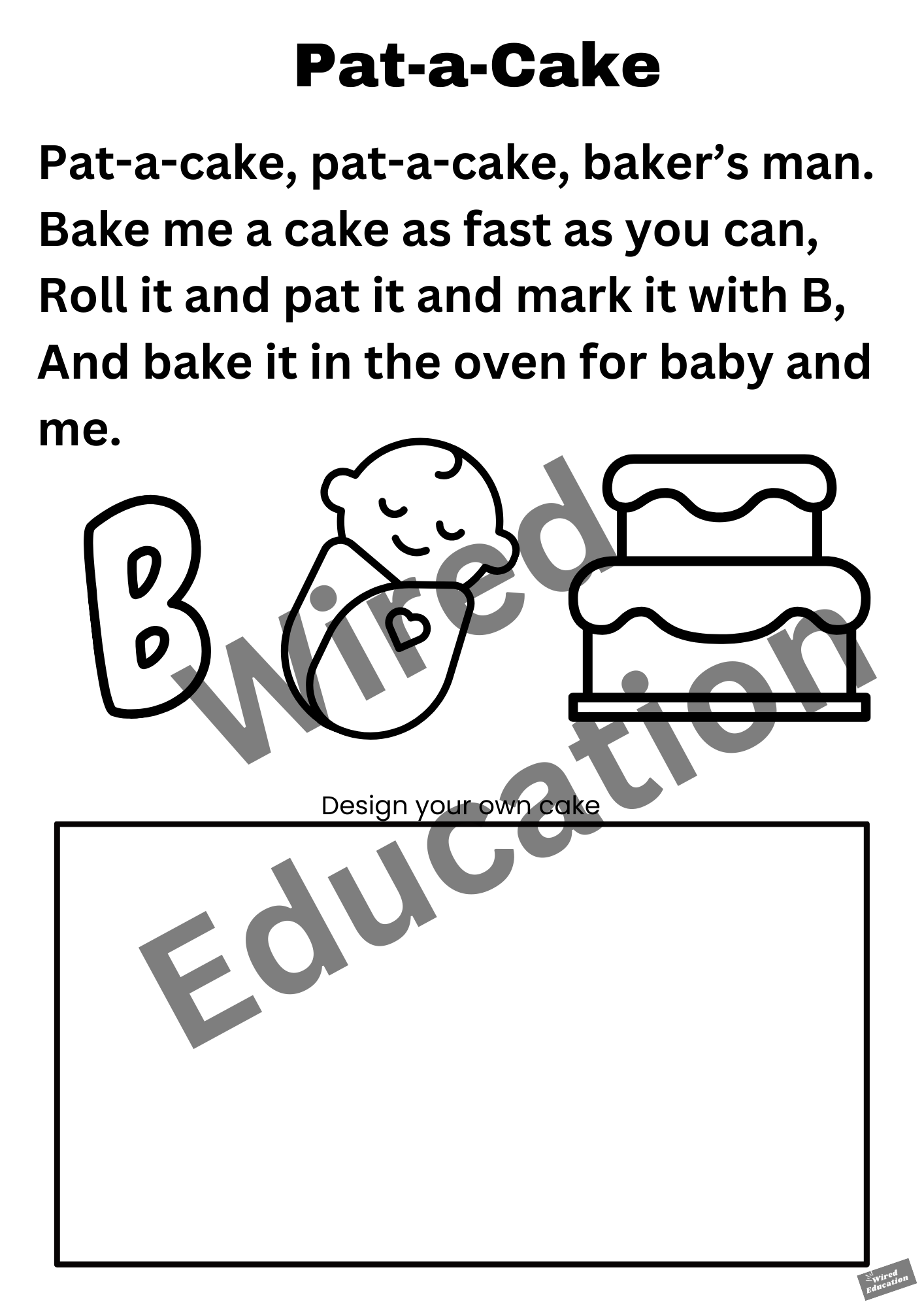 Poem: pat-a-cake and activity