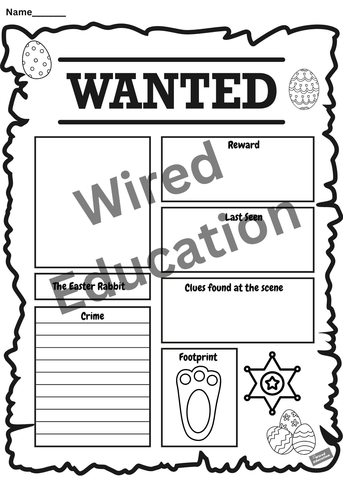 Easter Bunny wanted poster