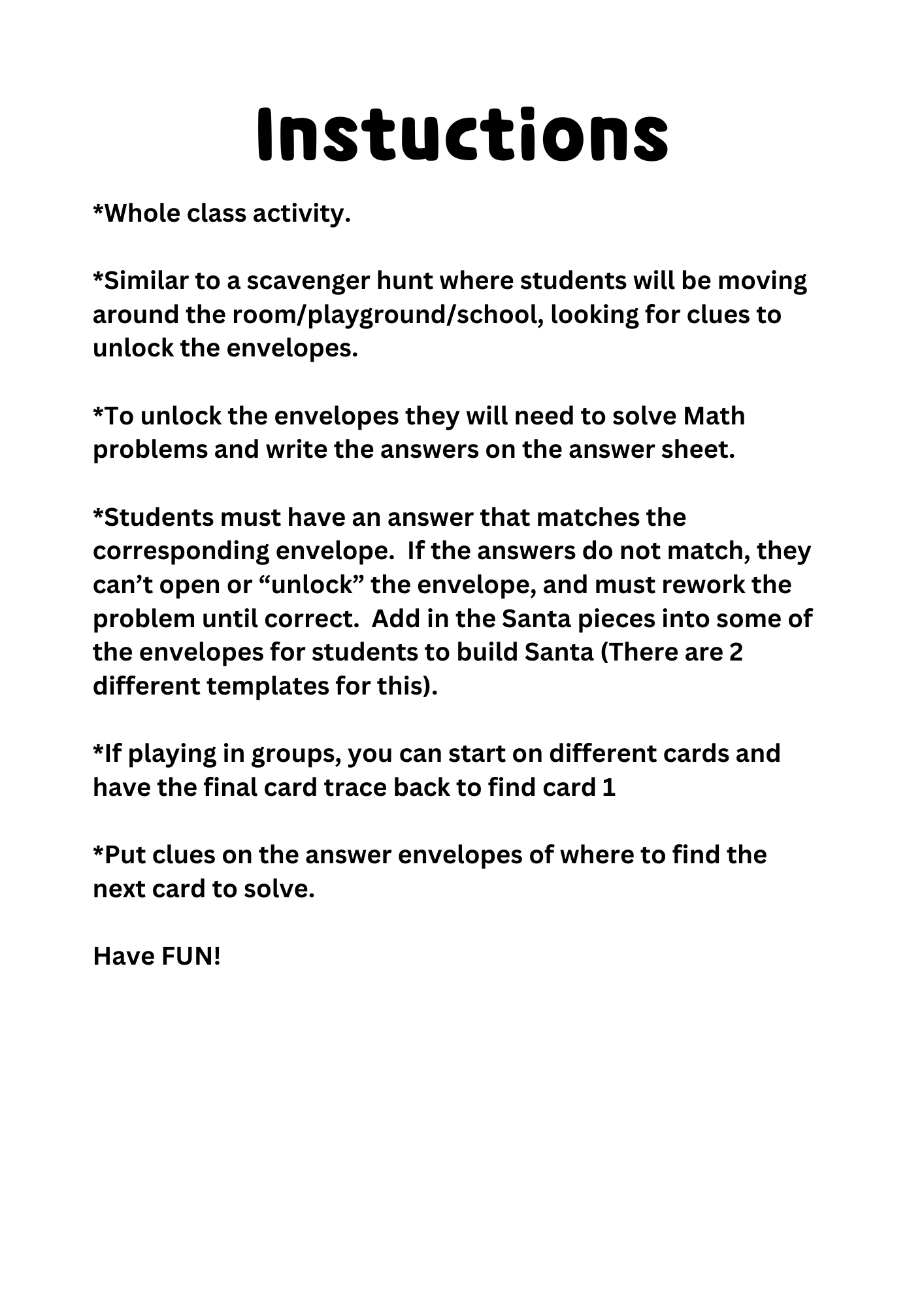 Christmas Math Hunt