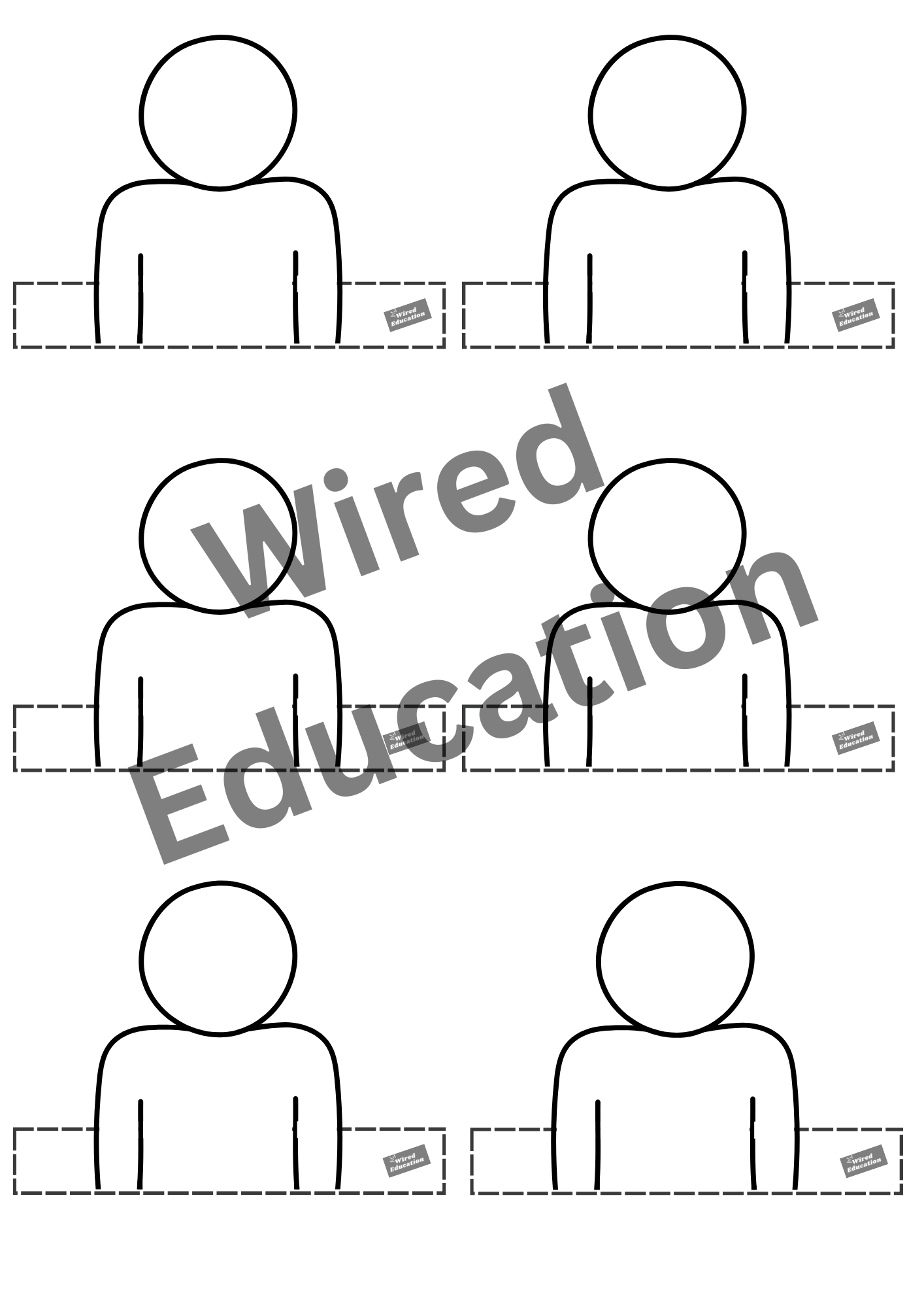 People outline finger puppets