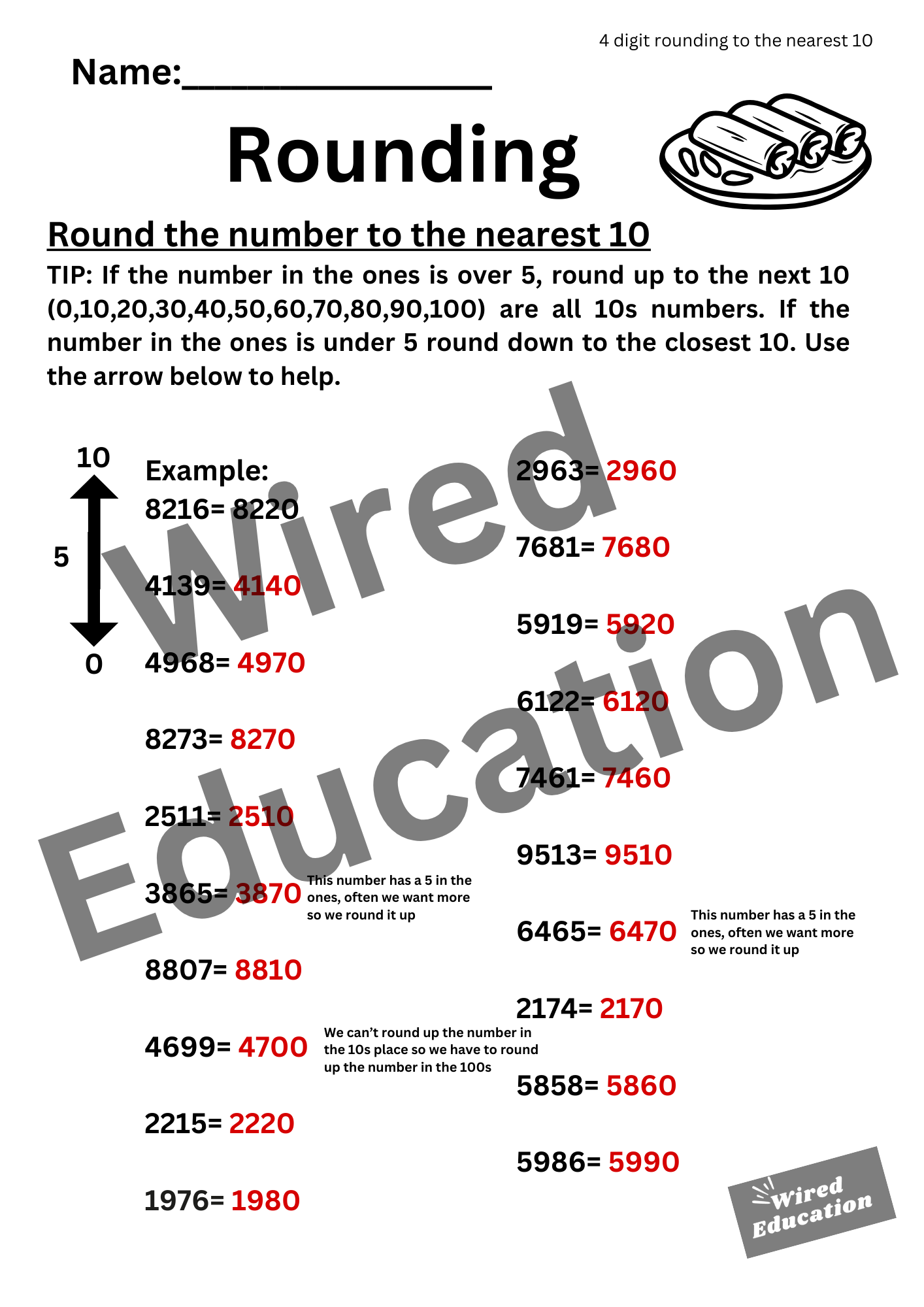 Rounding to the nearest 10 (4 digits)
