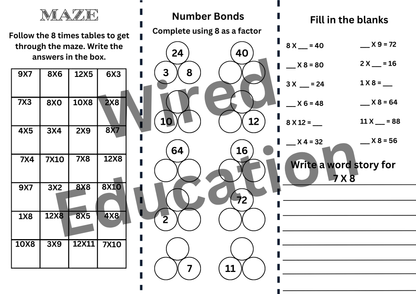 8 Times table brochure