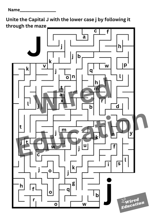 Letter J maze