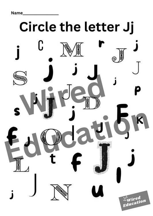 Circle the letter J