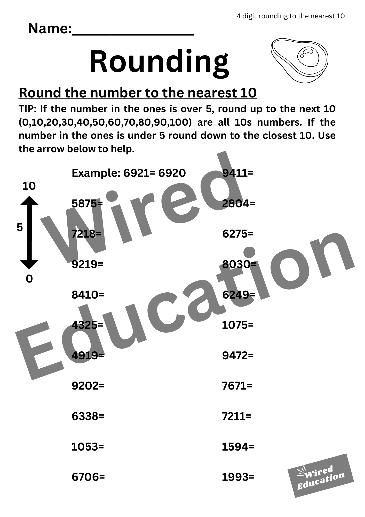 Rounding to the nearest 10 (4 digits)