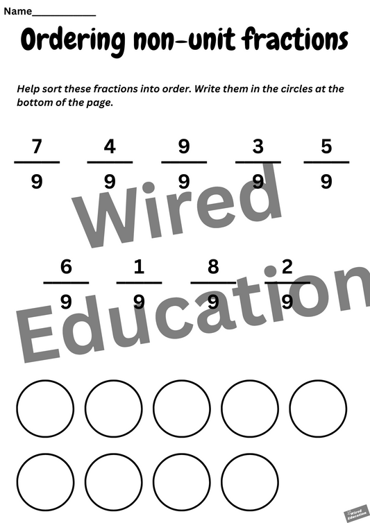 Ordering fractions