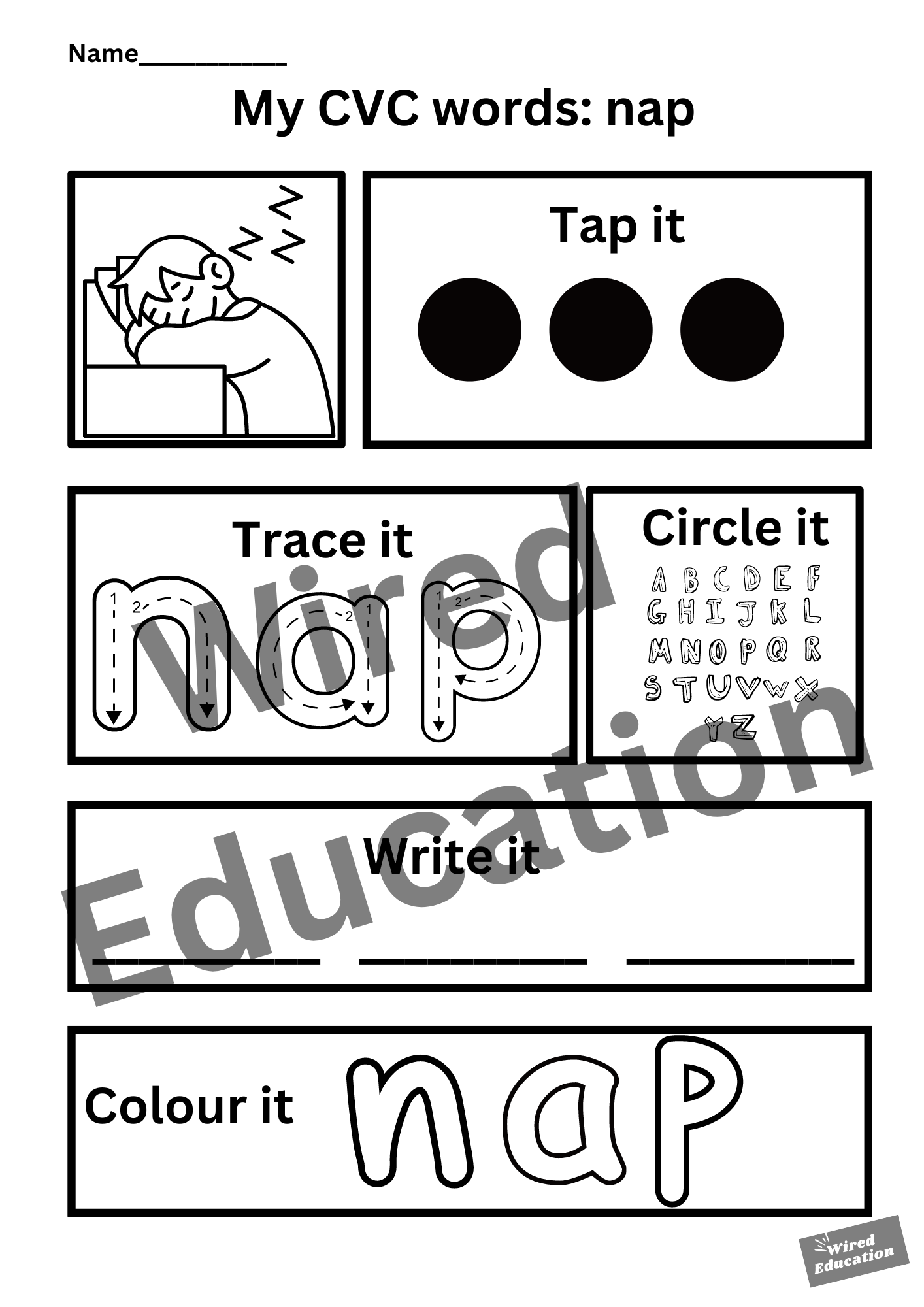 My CVC words- nap