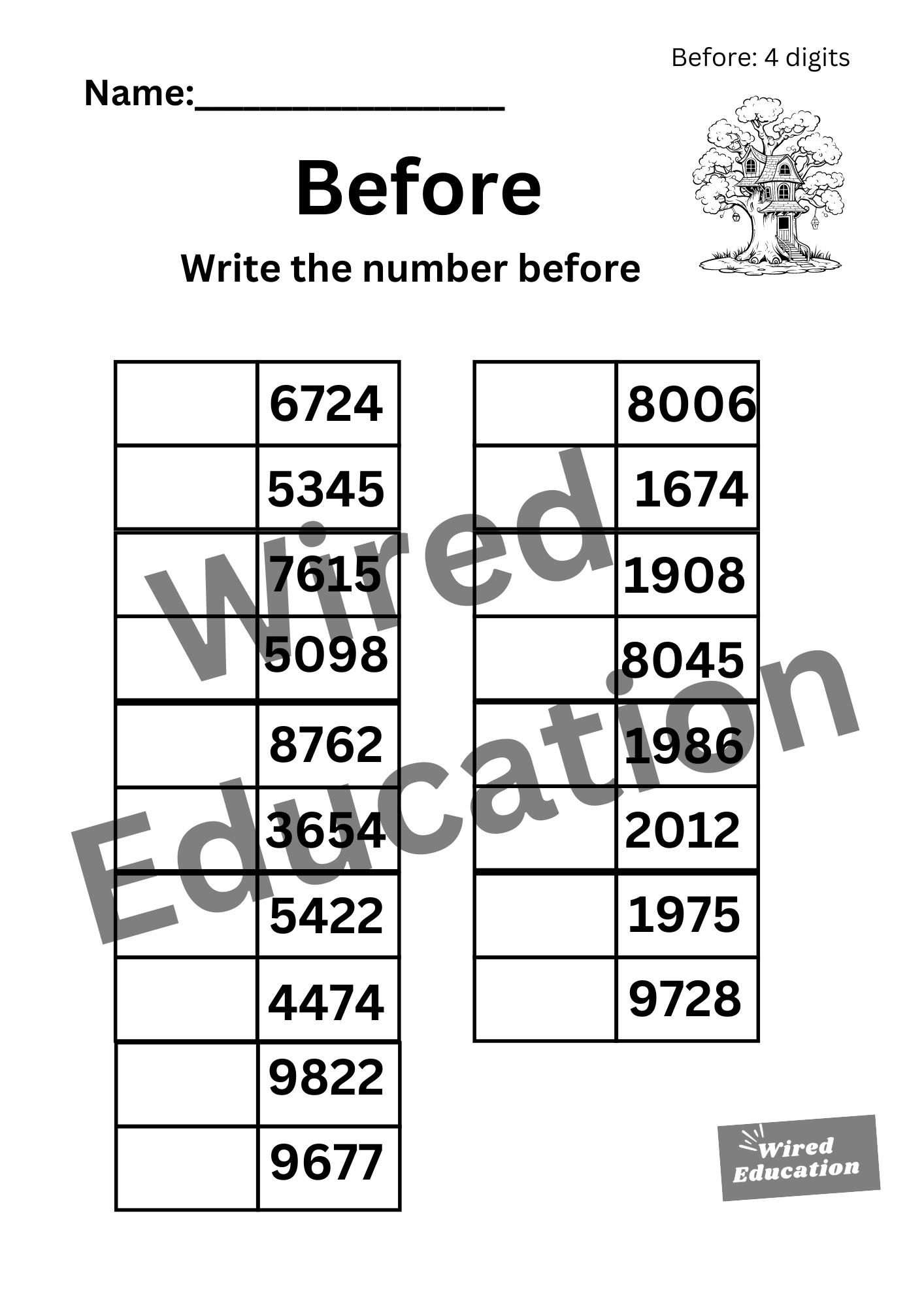 Numbers Before (4 digits)