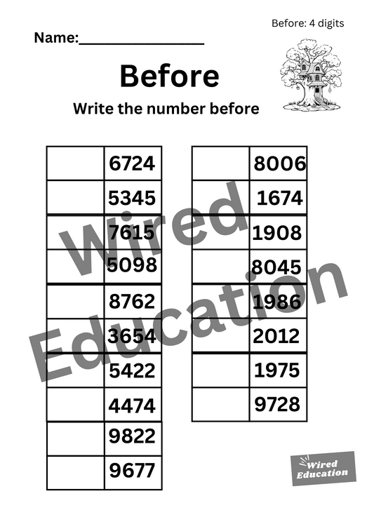 Numbers Before (4 digits)