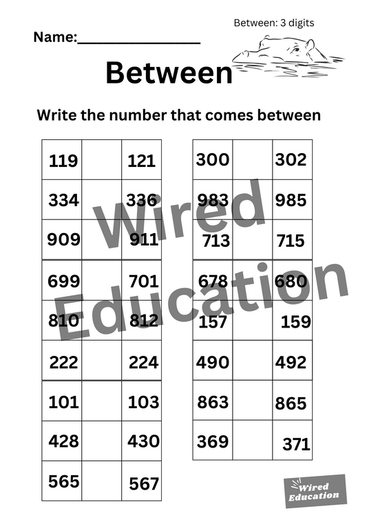 Between 3 digits