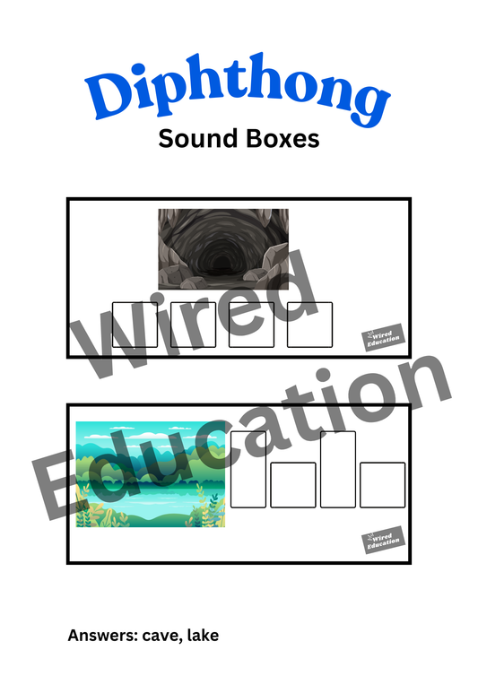 Diphthong Flash Cards
