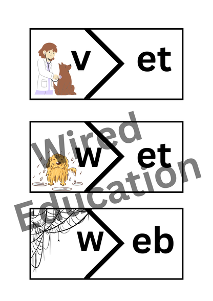 CVC short e word matching