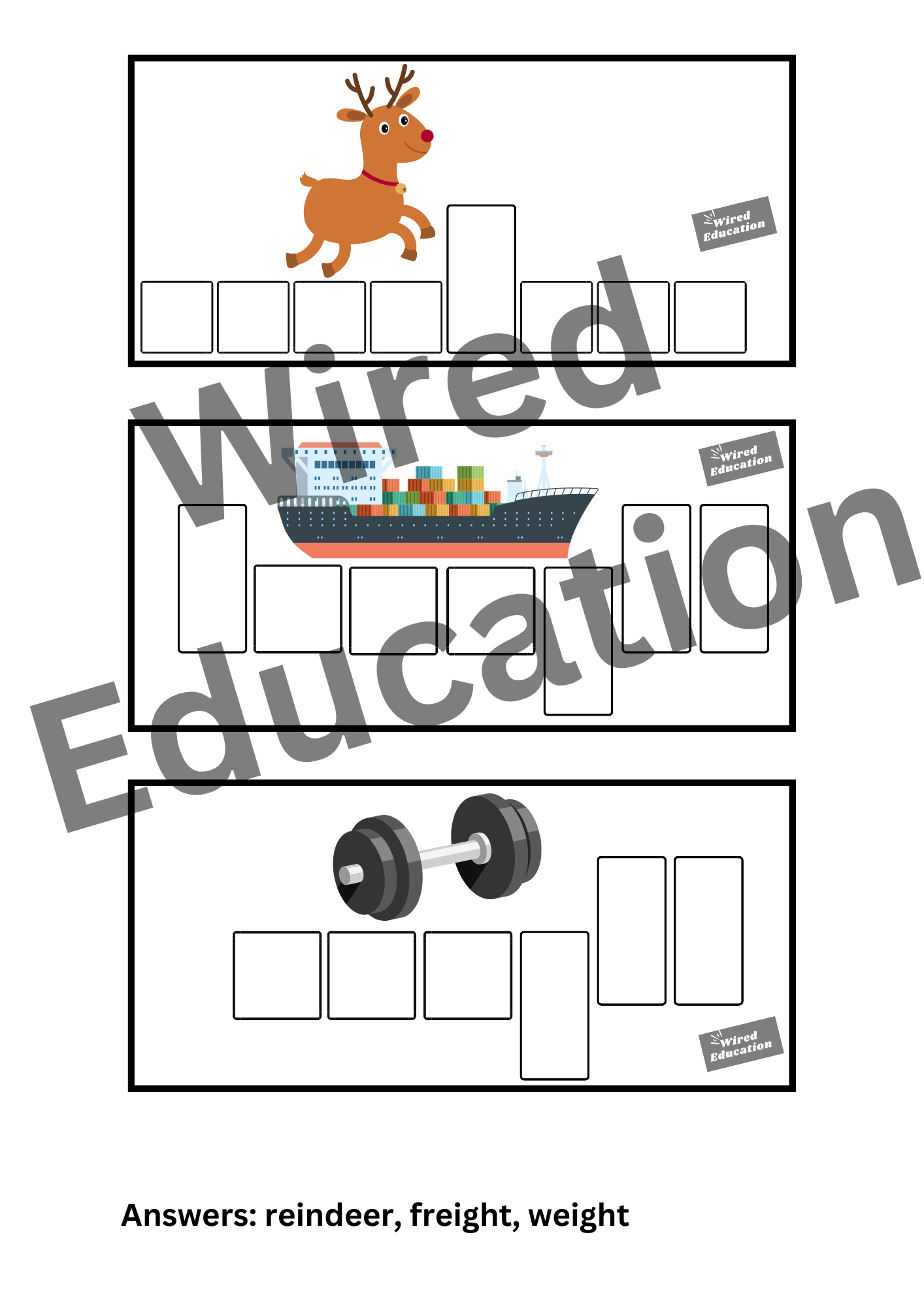 Spelling with sounds ei words