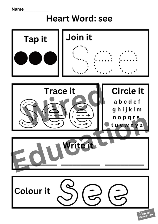 Heart word see