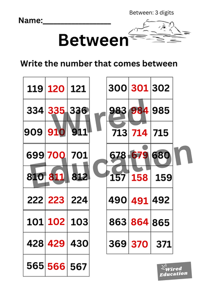 Between 3 digits