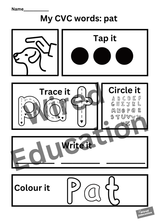 My CVC words- pat