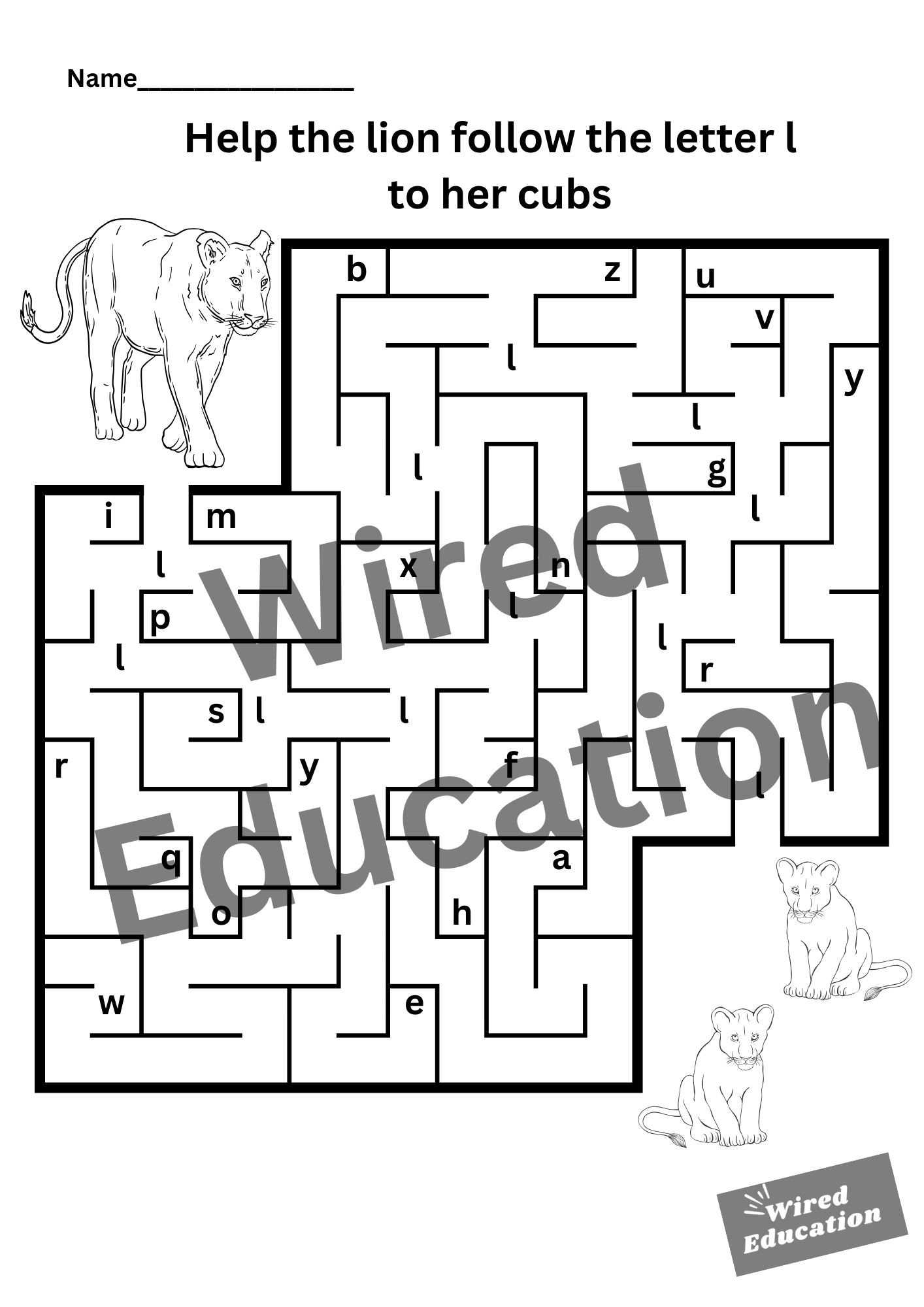 Letter L maze