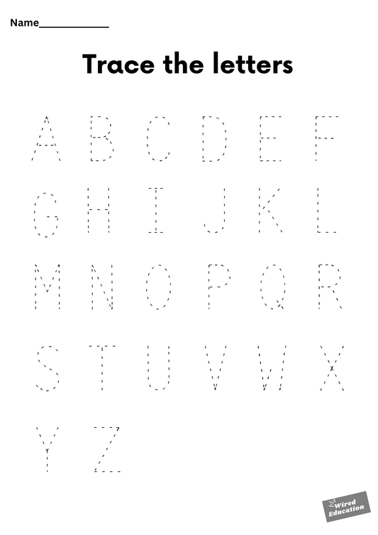 Trace the letters Capitals
